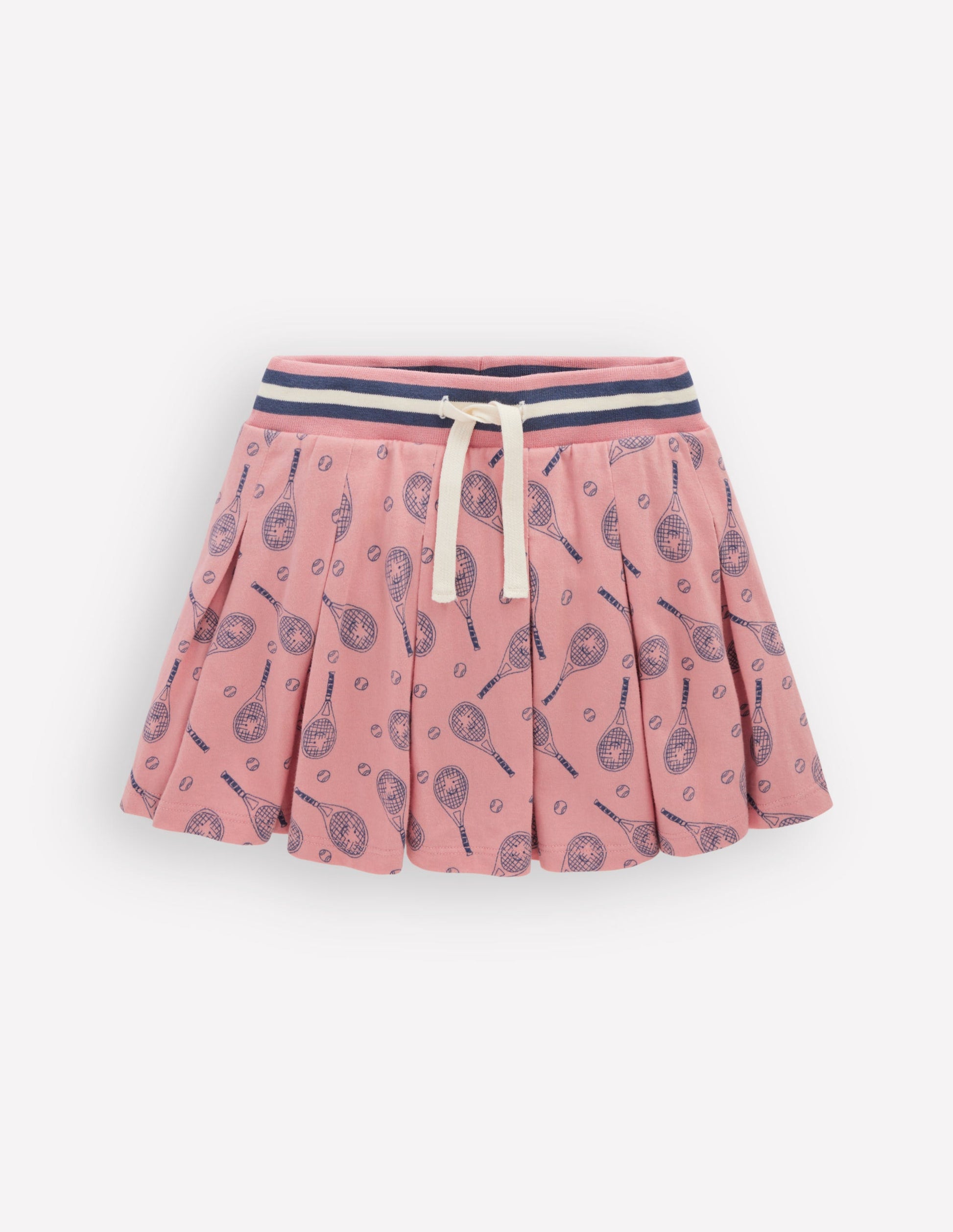 Pleated Jersey Skort-Pink Tennis-1