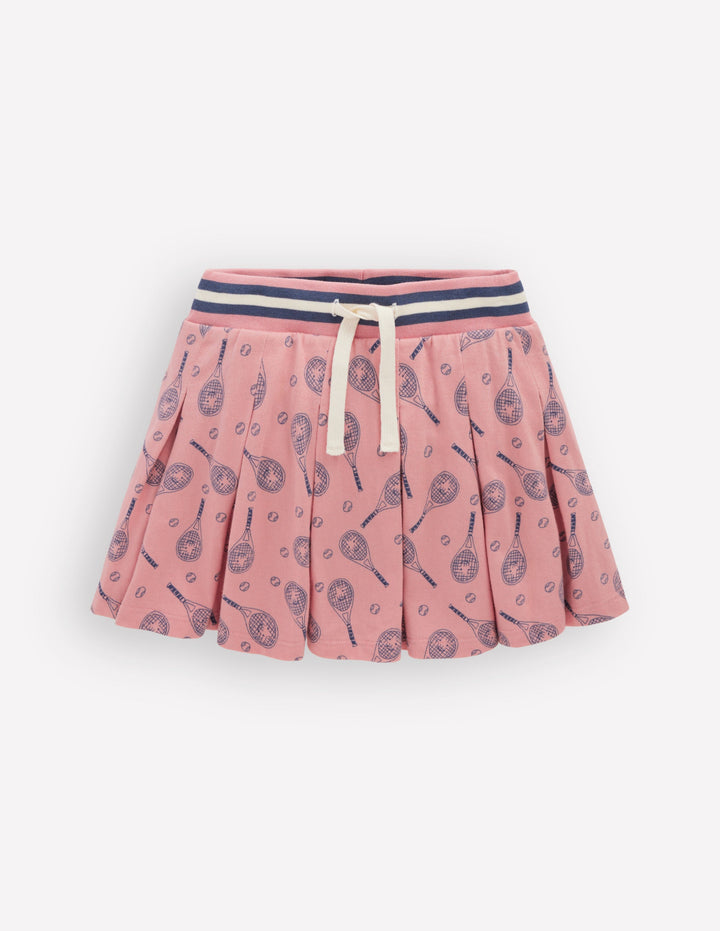 Pleated Jersey Skort-Pink Tennis