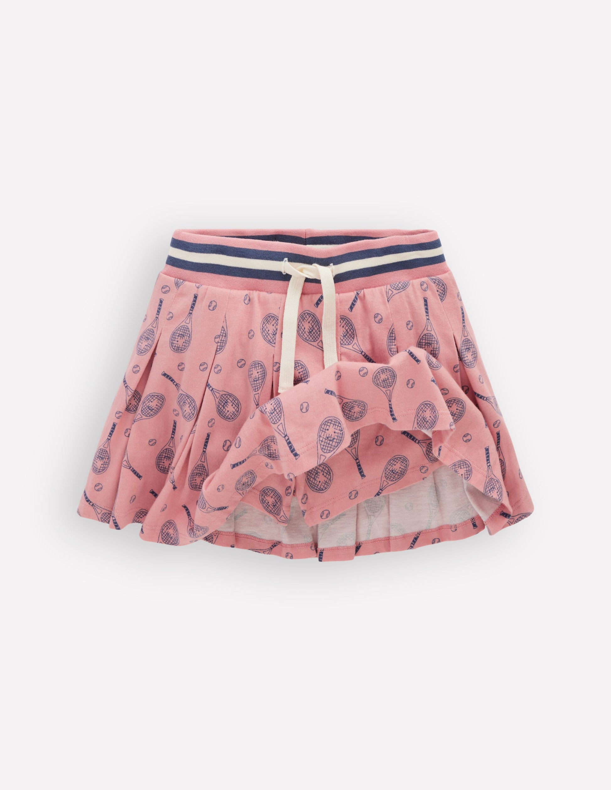 Pleated Jersey Skort-Pink Tennis-4