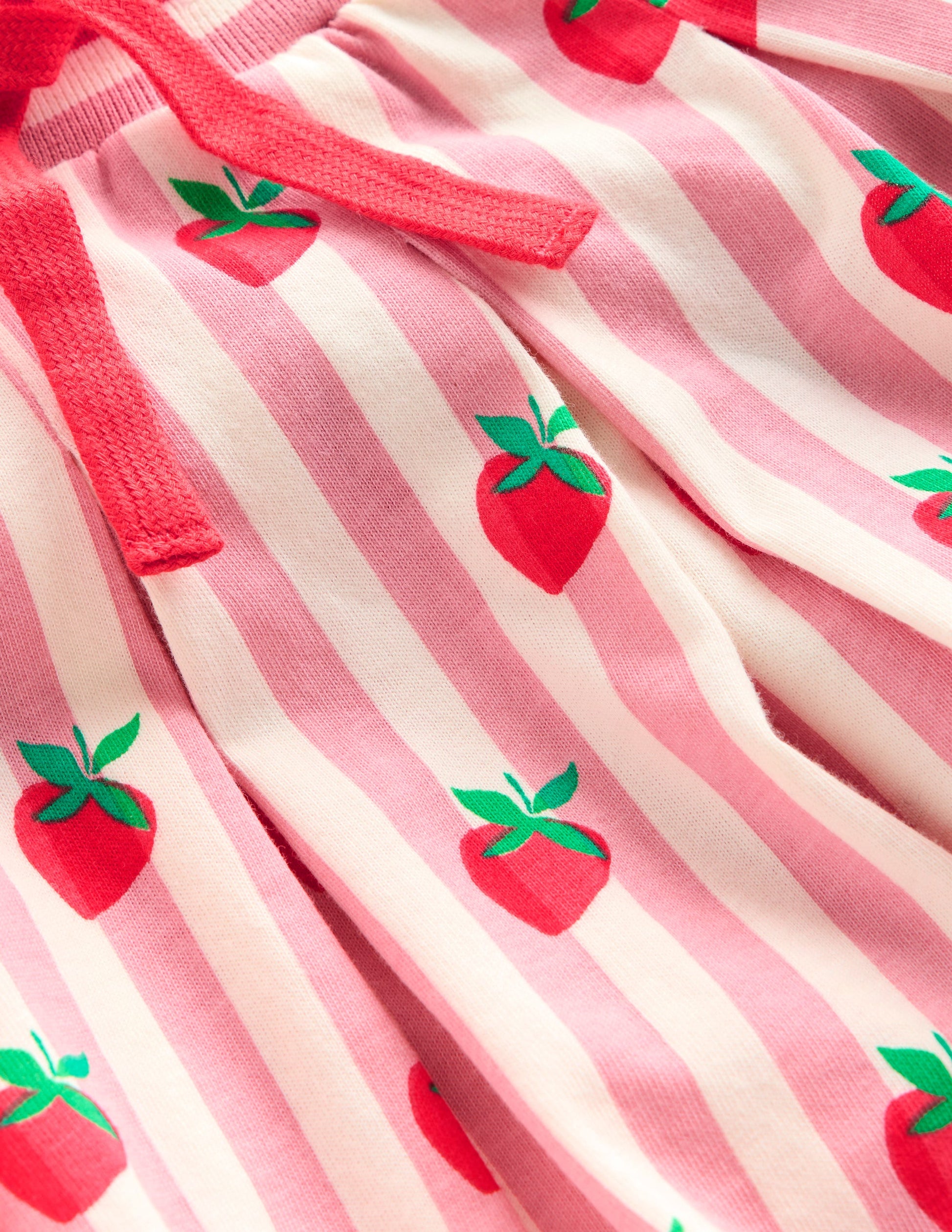 Pleated Jersey Skort-Pink Stripe Strawberries-3