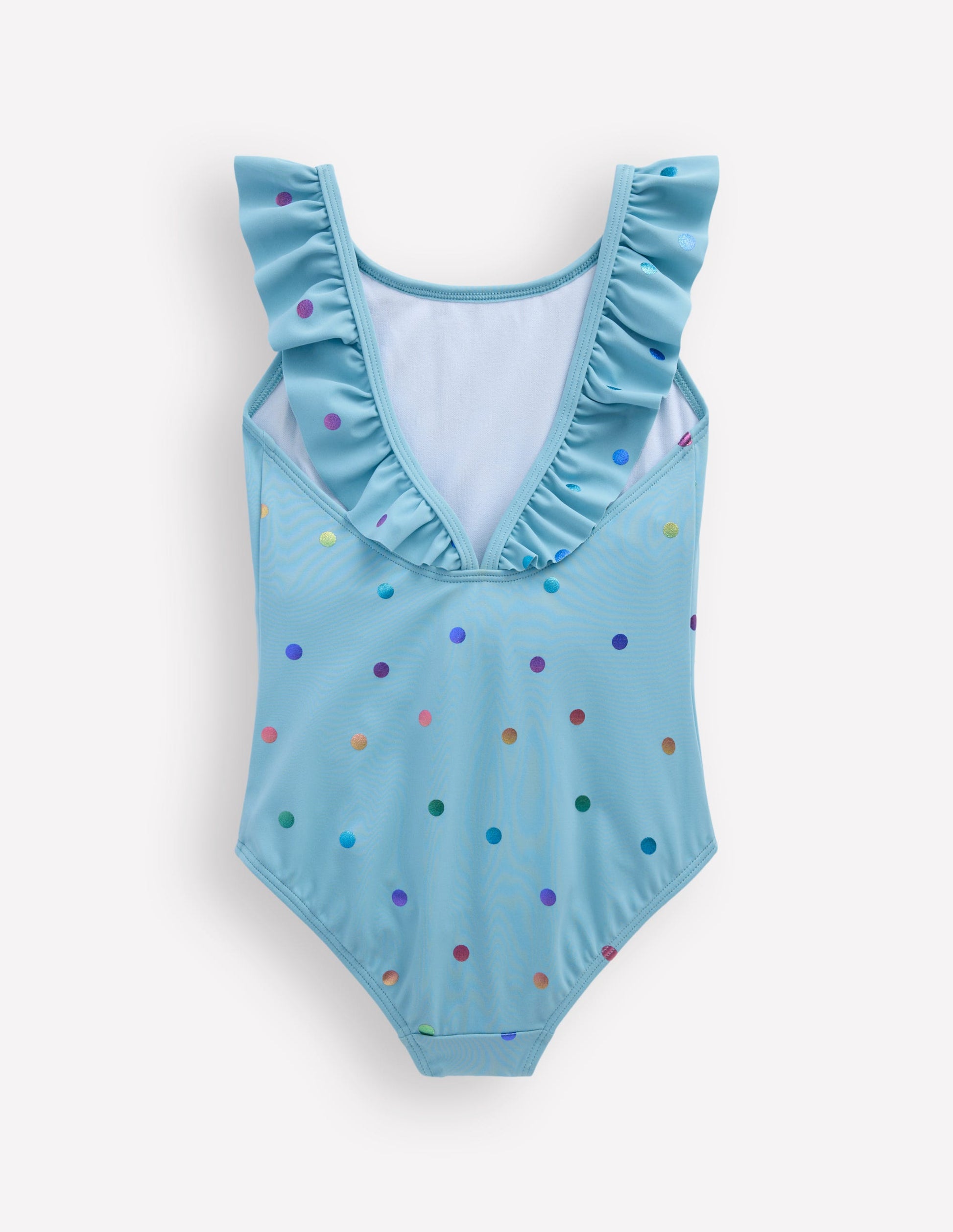 Hallie Frill Strap Swimsuit-Air Blue Multi Foil Spot-2