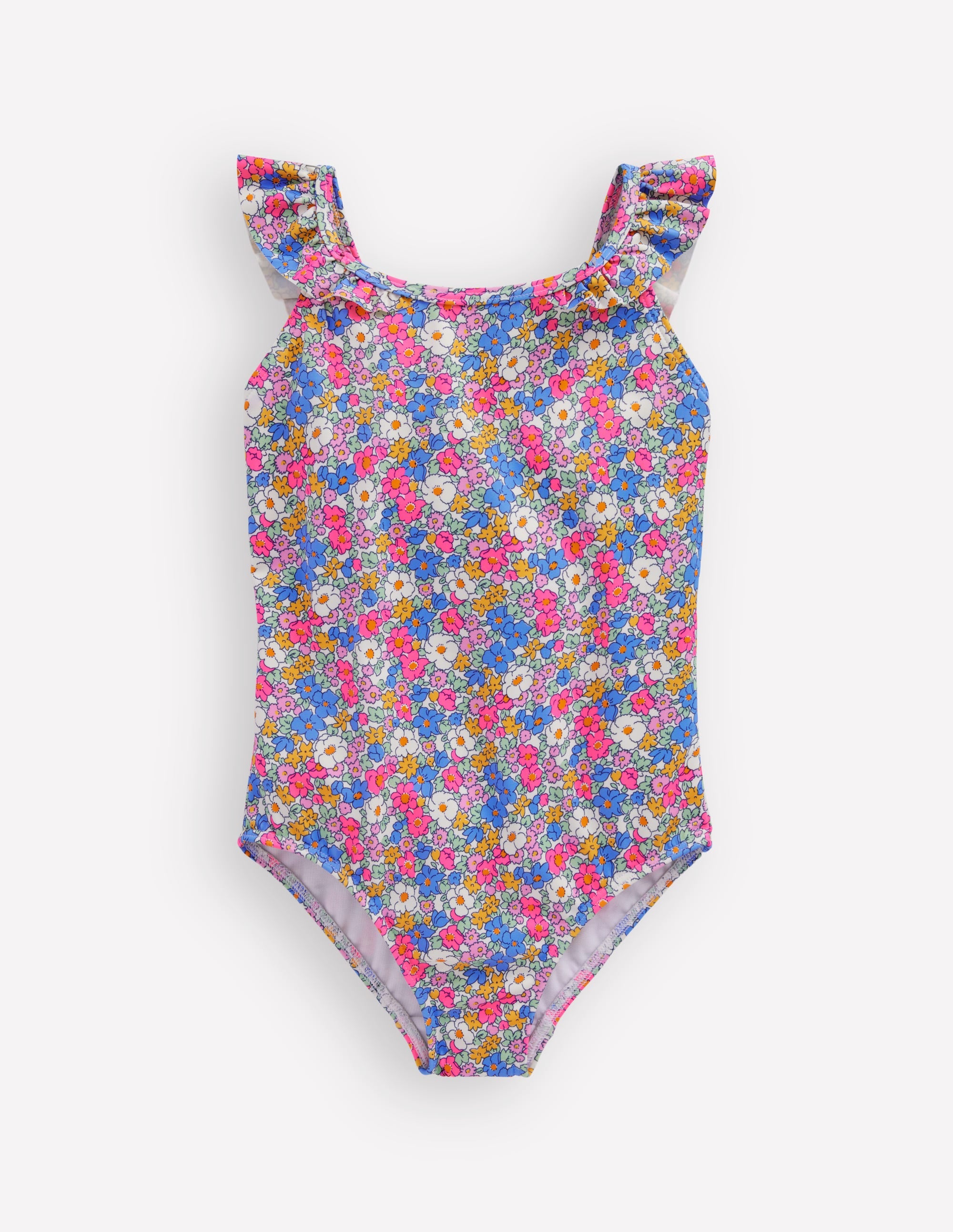 水着・ラッシュガード M me eme Ribbon frill border swimwear Hallie Frill Strap Swimsuit - Mini Summer Flowerbed | Boden USA