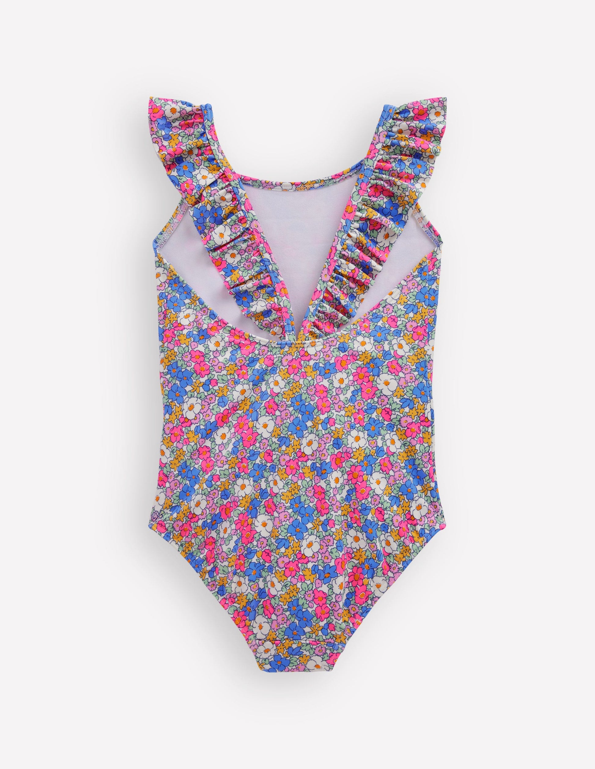 Hallie Frill Strap Swimsuit-Mini Summer Flowerbed-2