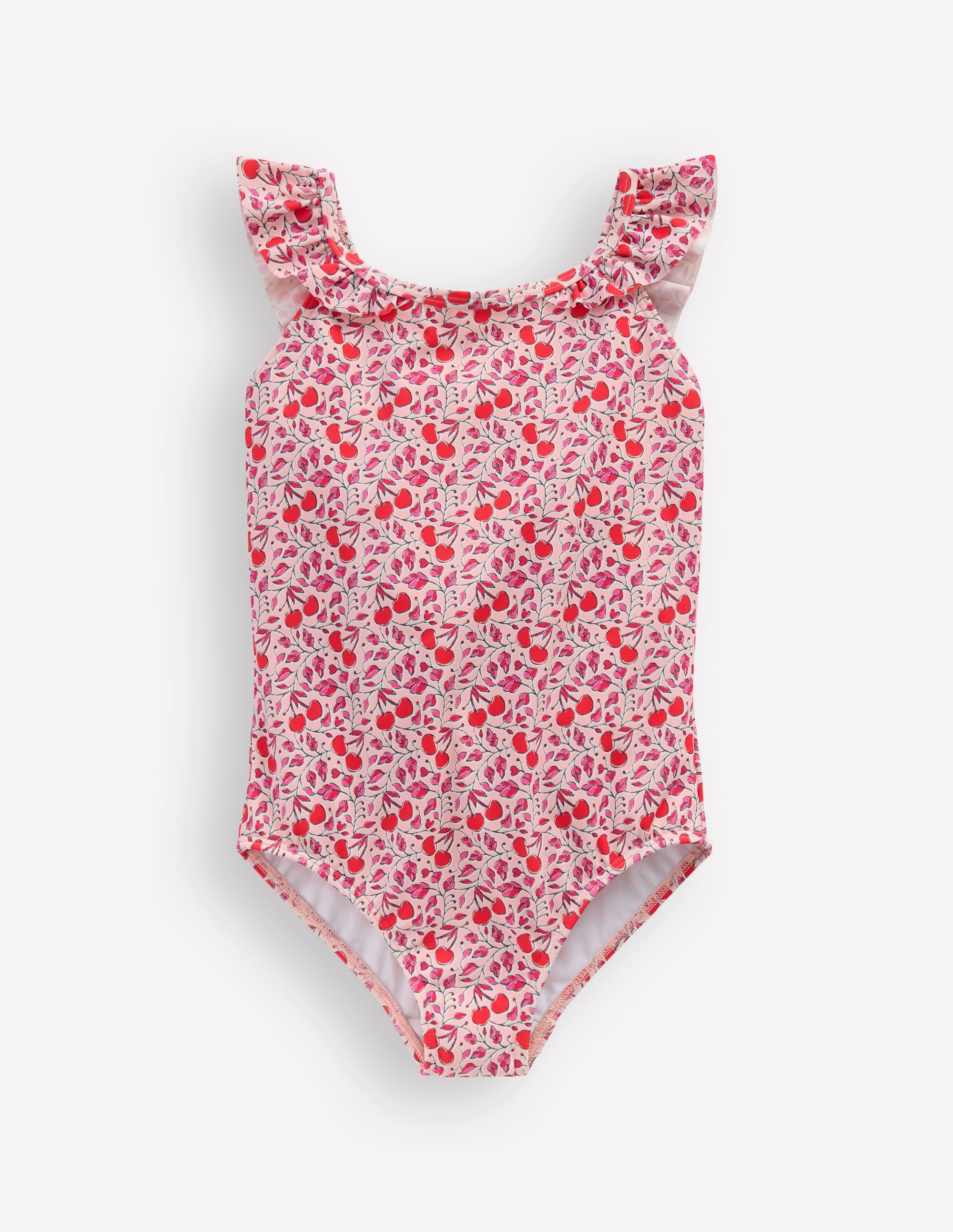 Hallie Frill Strap Swimsuit-Lotus Cherry Vine - Image 1