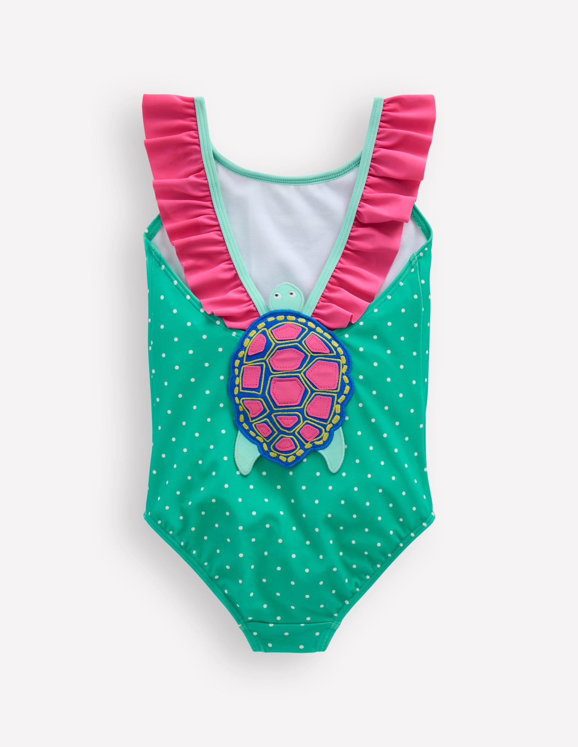 Hallie Frill Strap Swimsuit-Aqua Sea Blue Turtle - Image 1