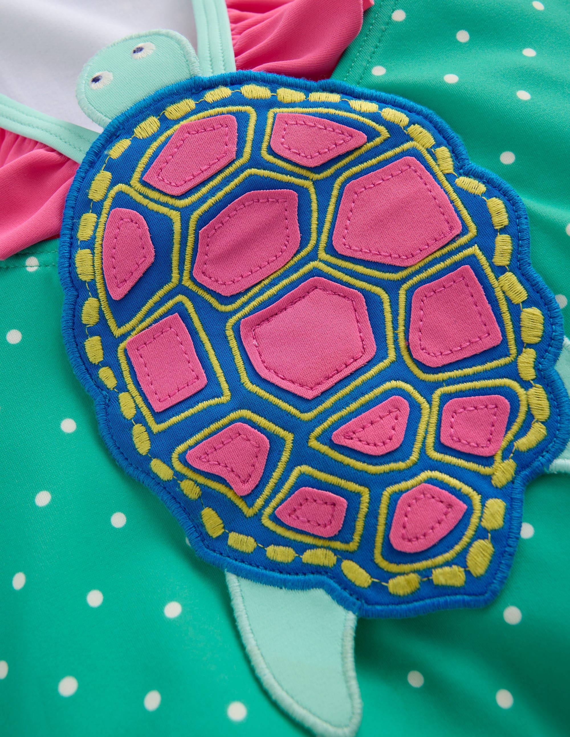Hallie Frill Strap Swimsuit-Aqua Sea Blue Turtle - Image 3