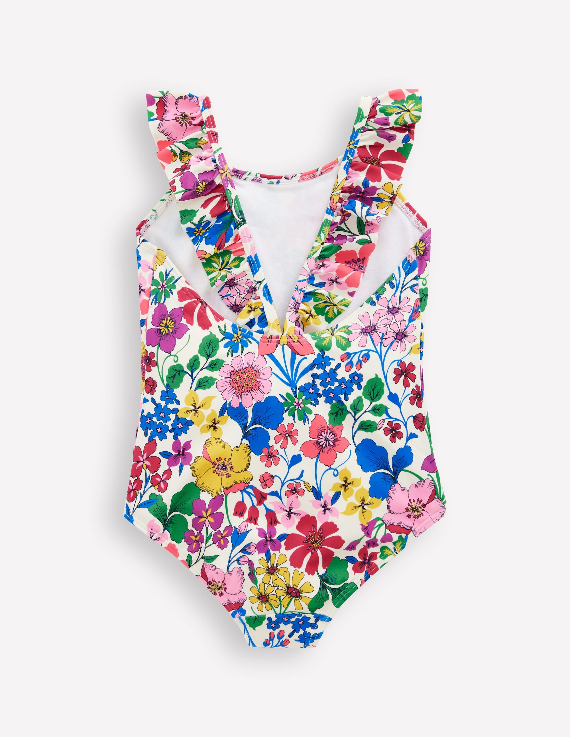 Hallie Frill Strap Swimsuit-Multi Rainbow Floral | Boden USA