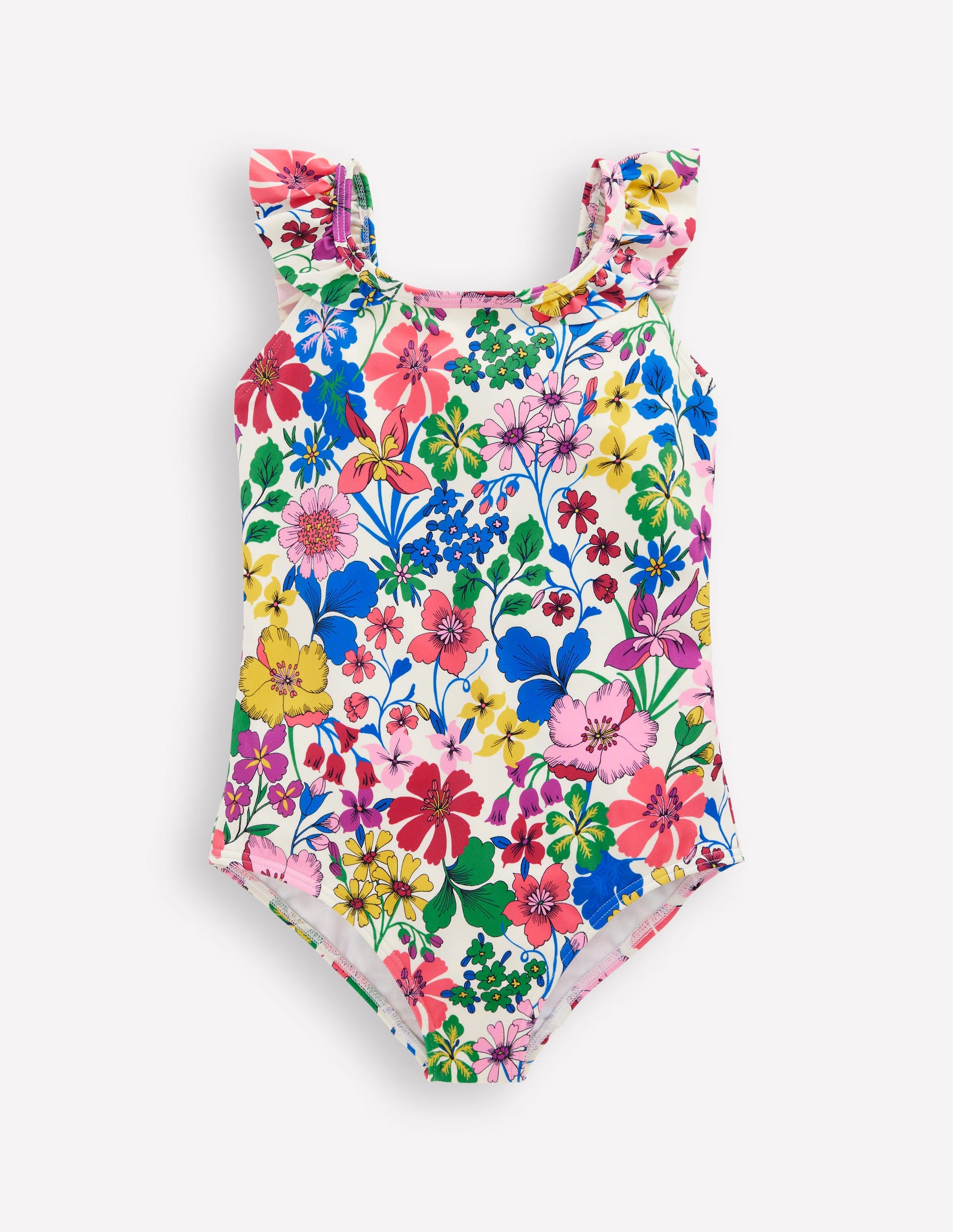 Hallie Frill Strap Swimsuit-Multi Rainbow Floral-1