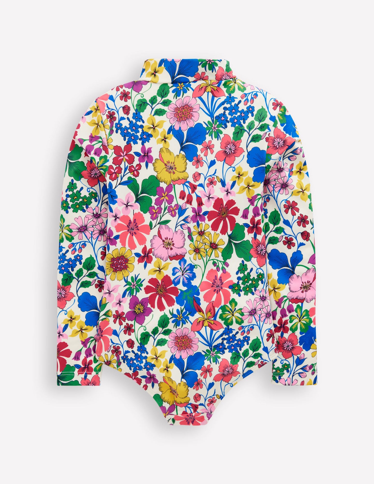 Long-Sleeved Swimsuit-Multi Rainbow Floral