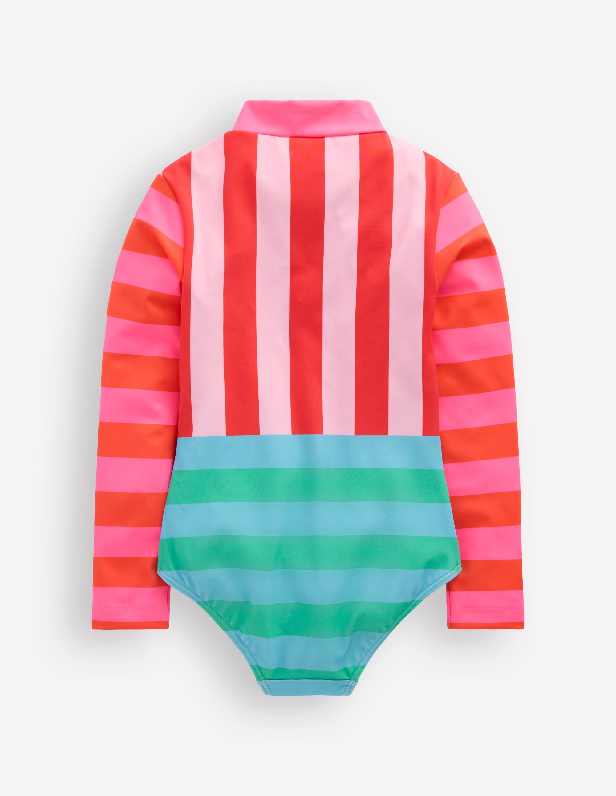 Long-sleeved Swimsuit-Multi Hotchpotch Stripe - Image 2