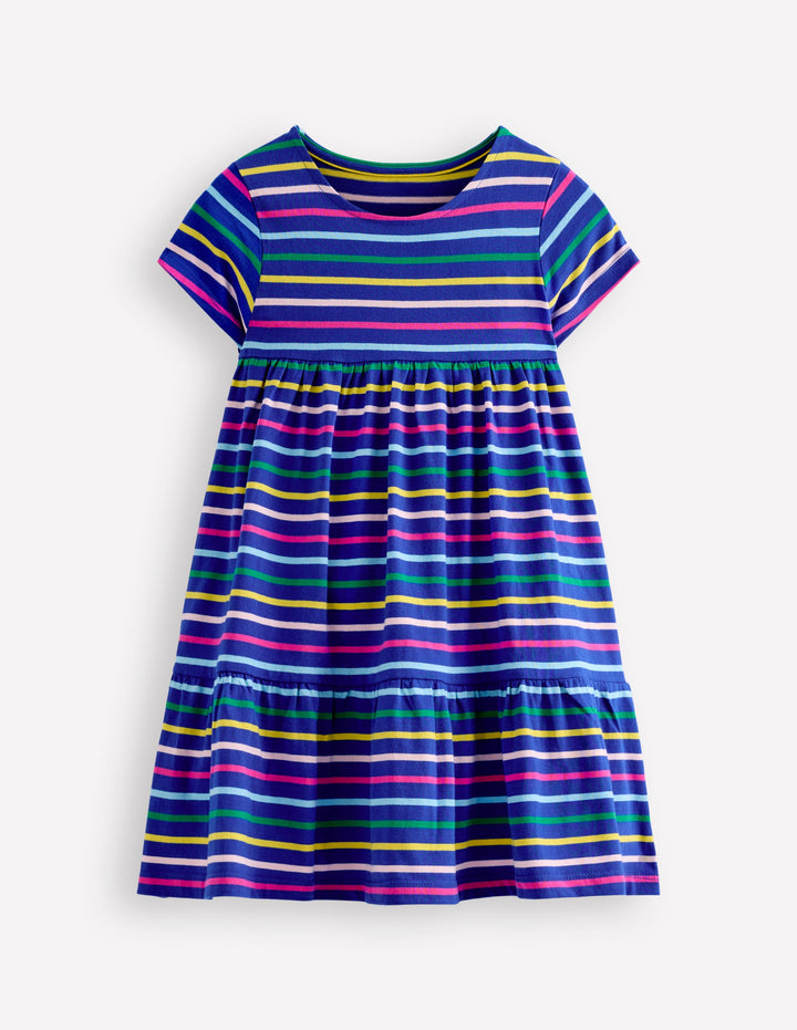 Ariel Twirly Jersey Dress-Multi Stripe