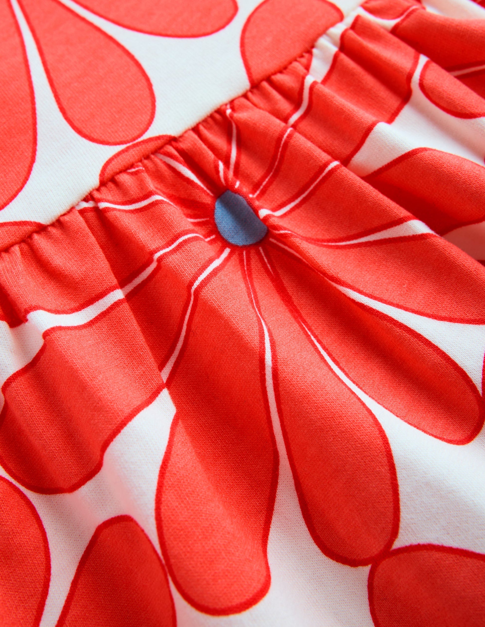 Ariel Twirly Jersey Dress-Coral Orange Giant Daisy-3