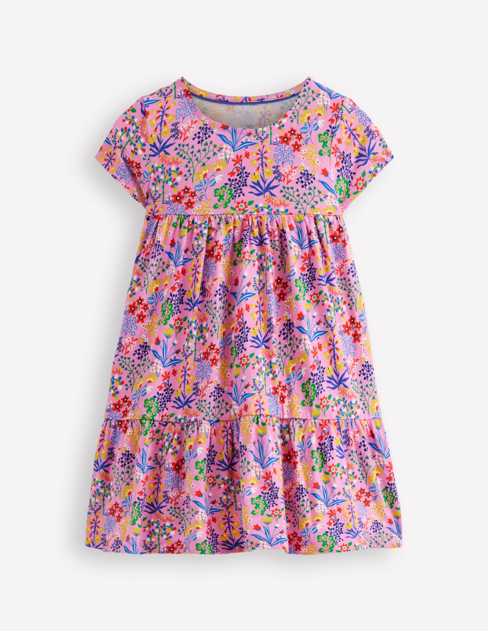 Ariel Twirly Jersey Dress-Meadowsweet Pink Garden Floral | Boden USA