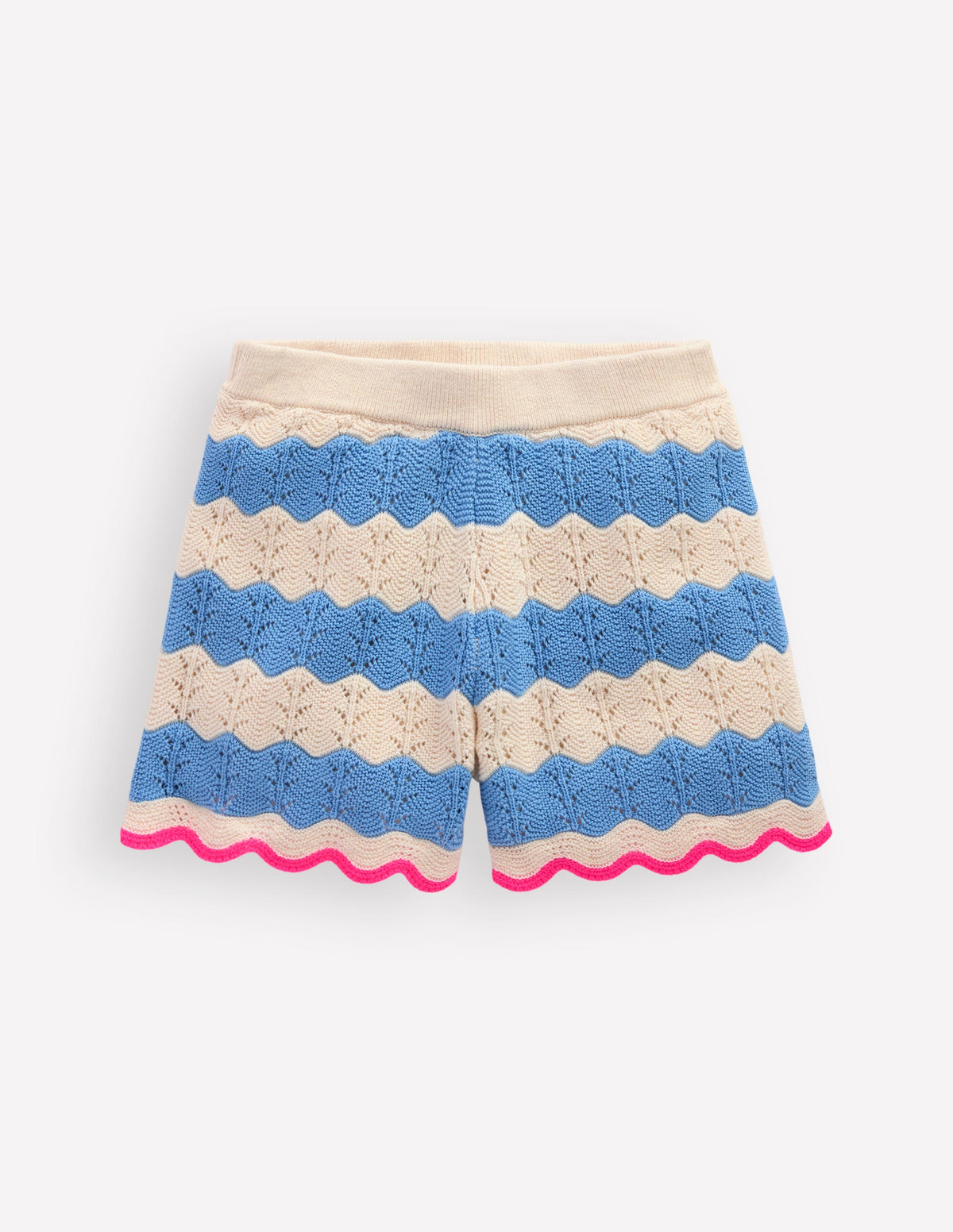 Knitted Shorts-Wave Blue/ Ecru Marl - Image 1
