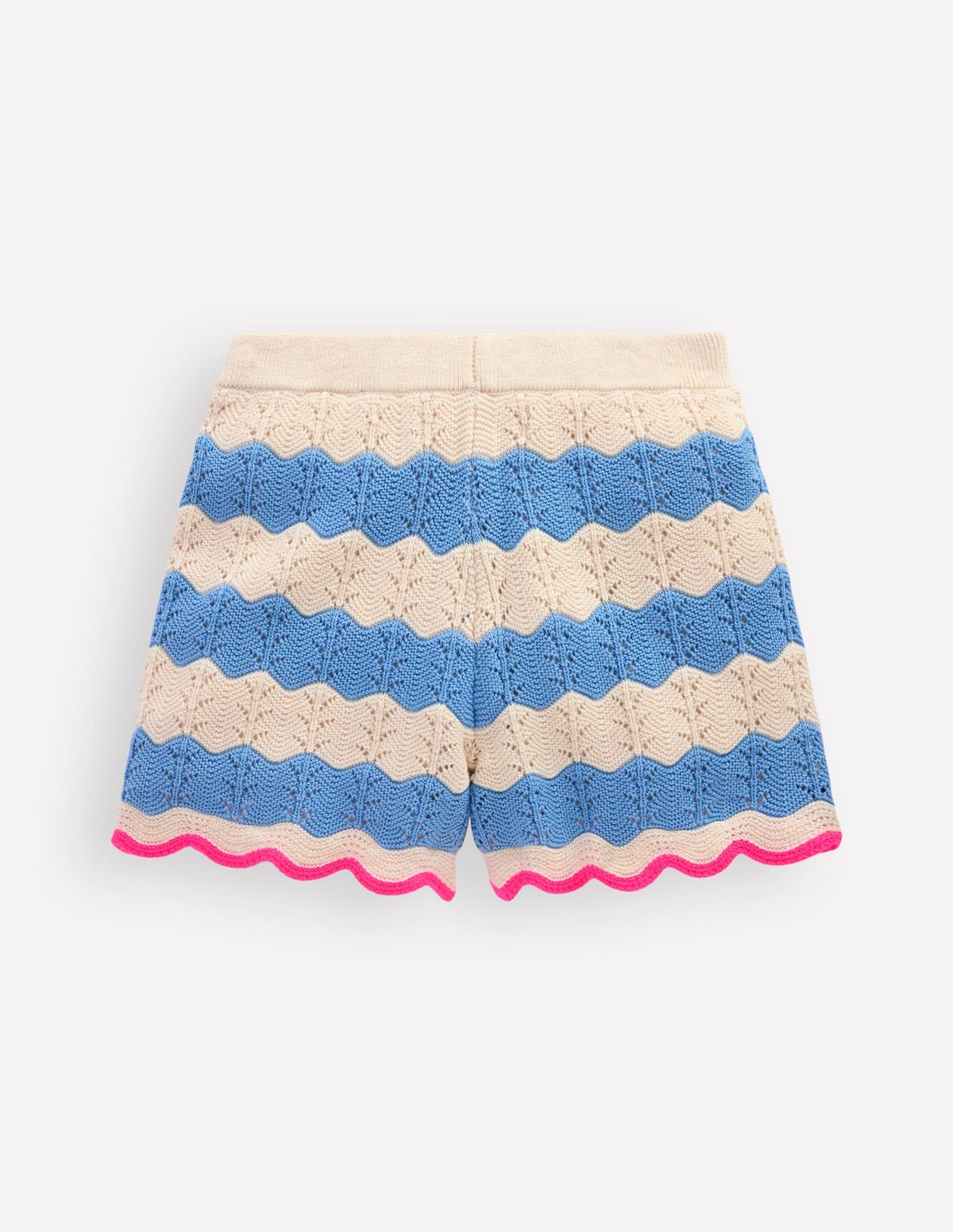 Knitted Shorts-Wave Blue/ Ecru Marl - Image 2