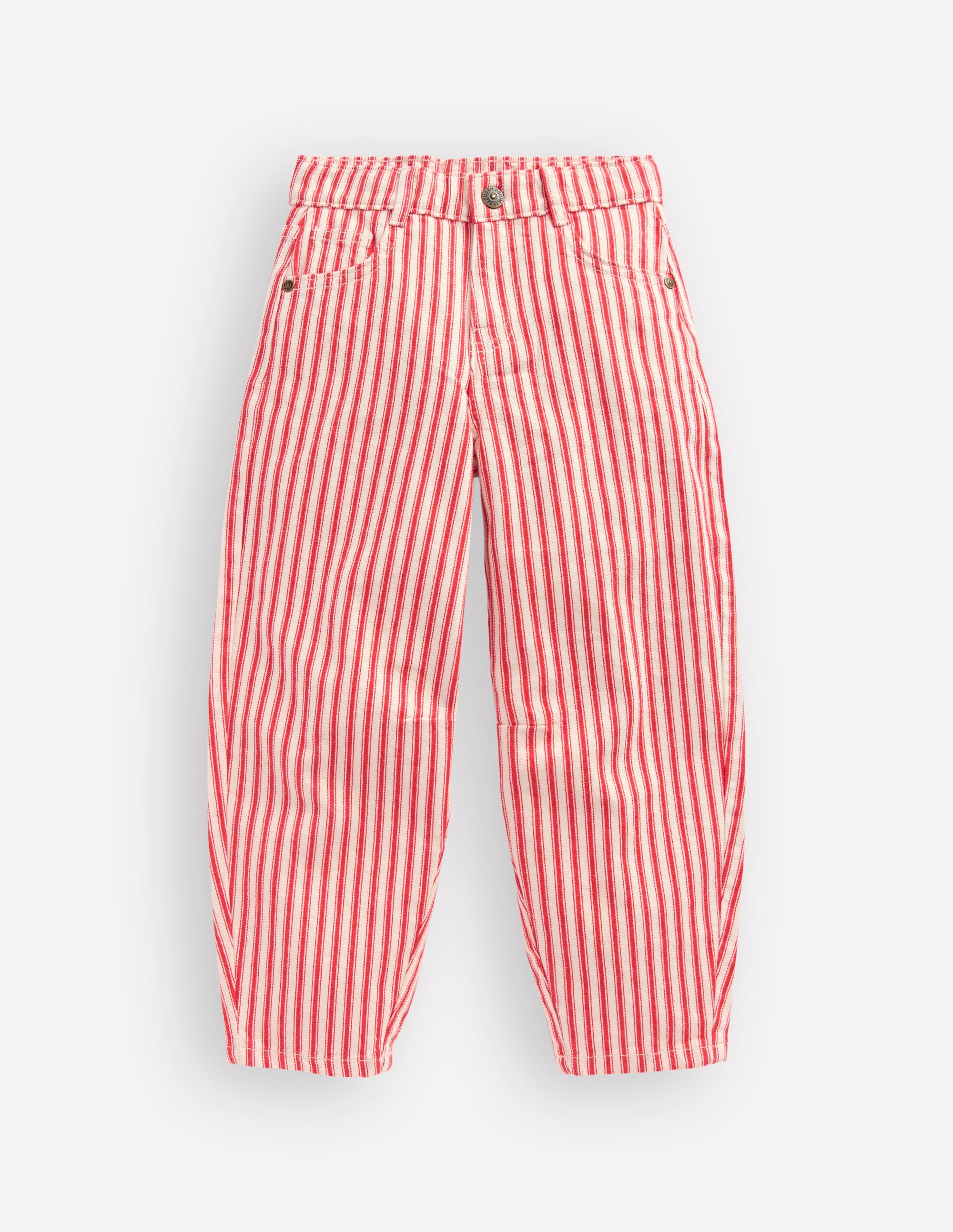 Barrel Leg Jeans-Poppy Red Tram Stripe - Image 1
