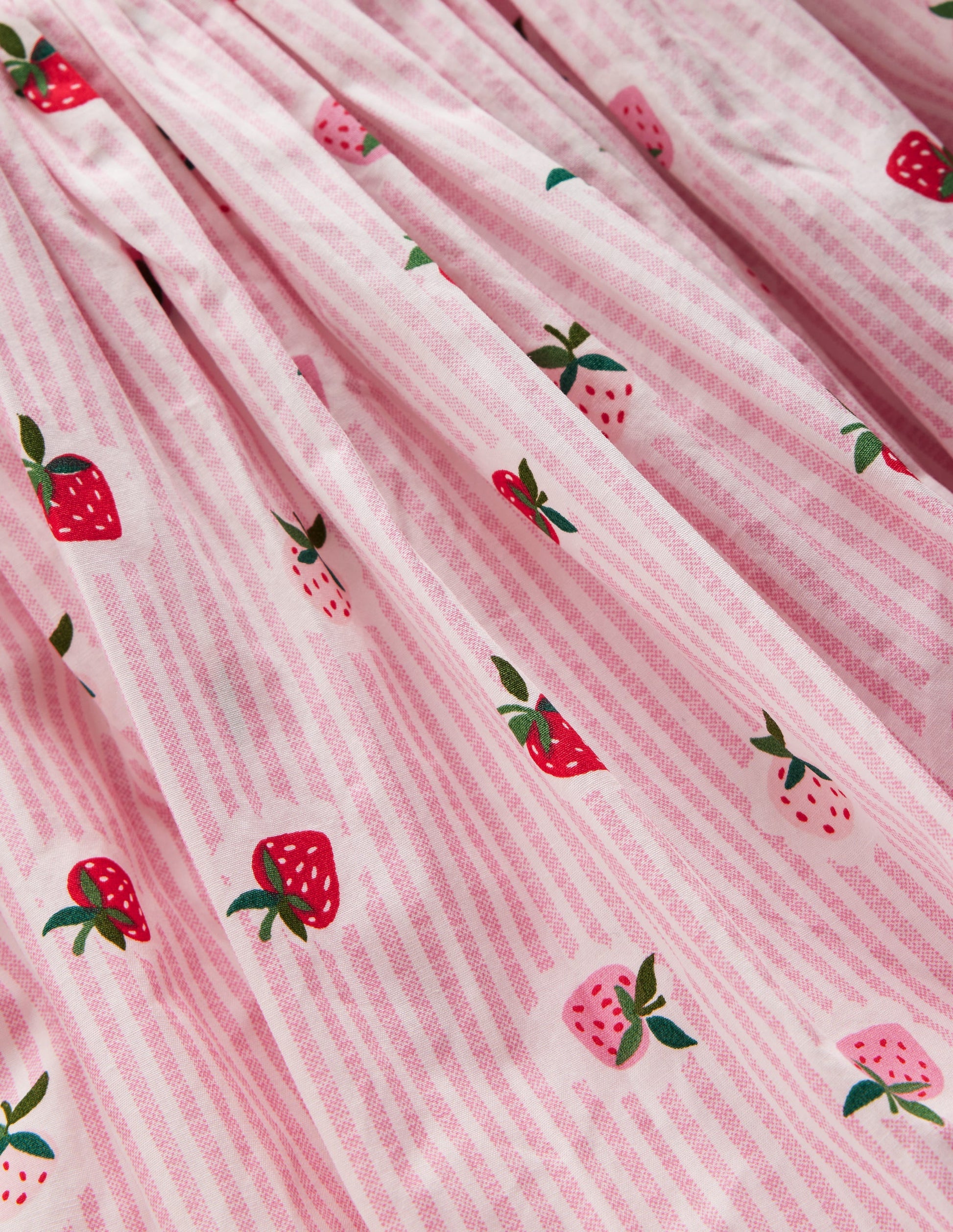 Bubble Hem Rib Dress-Ticking Stripe Strawberry-5