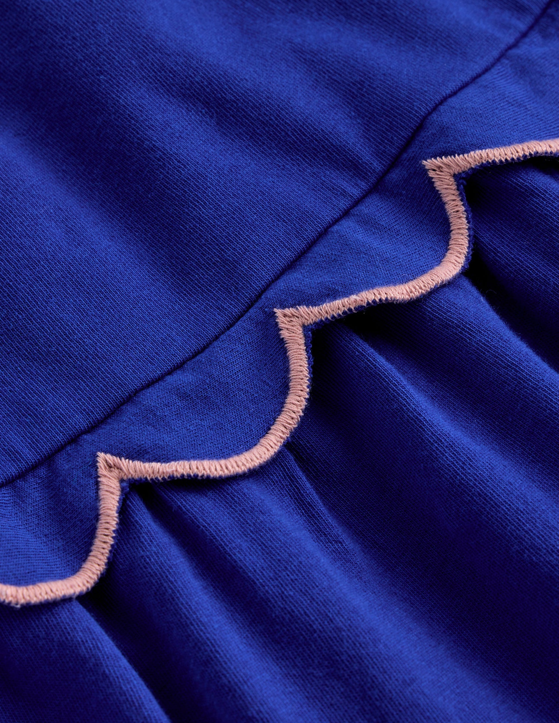 Scallop Tiered Sundress-Sapphire Blue-3