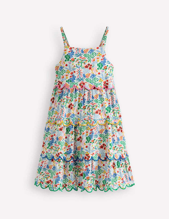 Scallop Tiered Sundress-Floral