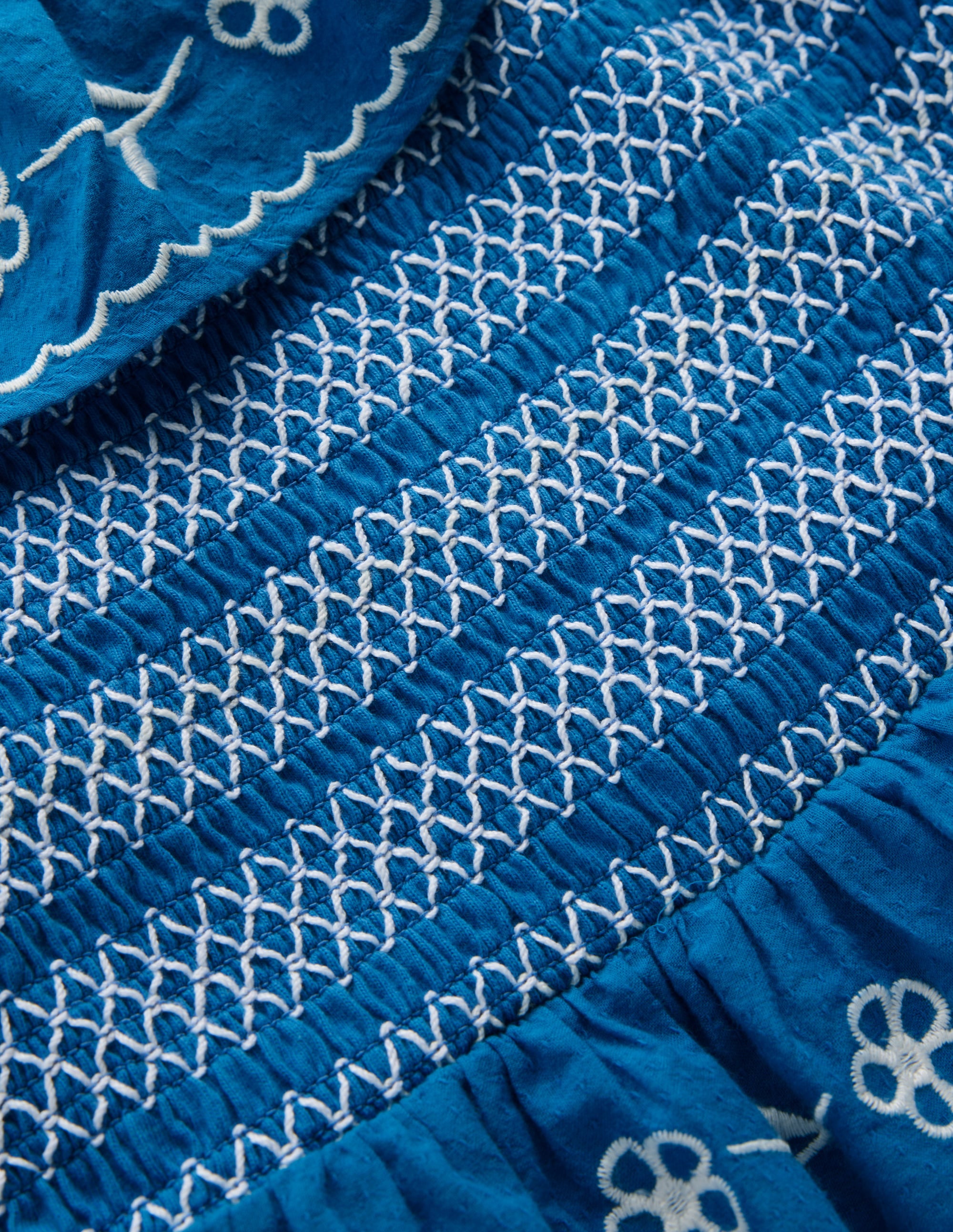 Jersey Embroidered Midi Dress-Kingfisher Blue - Image 6