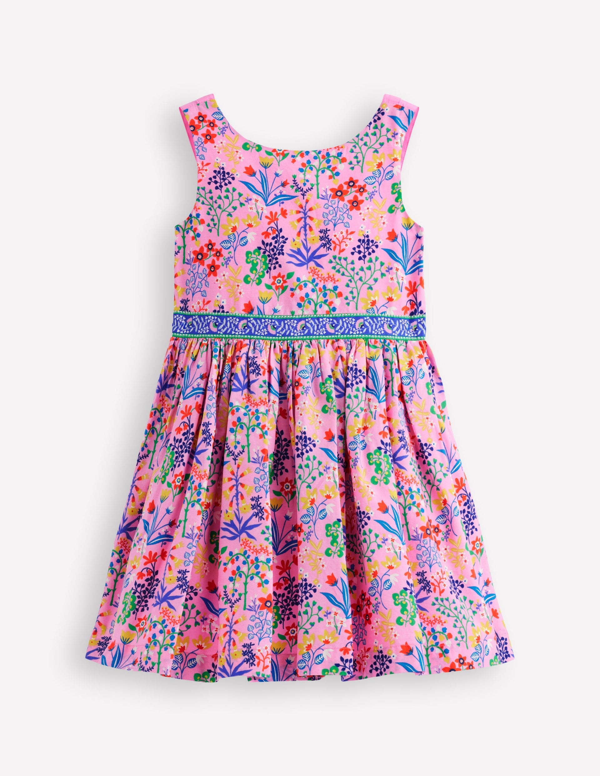Boden Girls Multi Strap Flare Dress in Pink