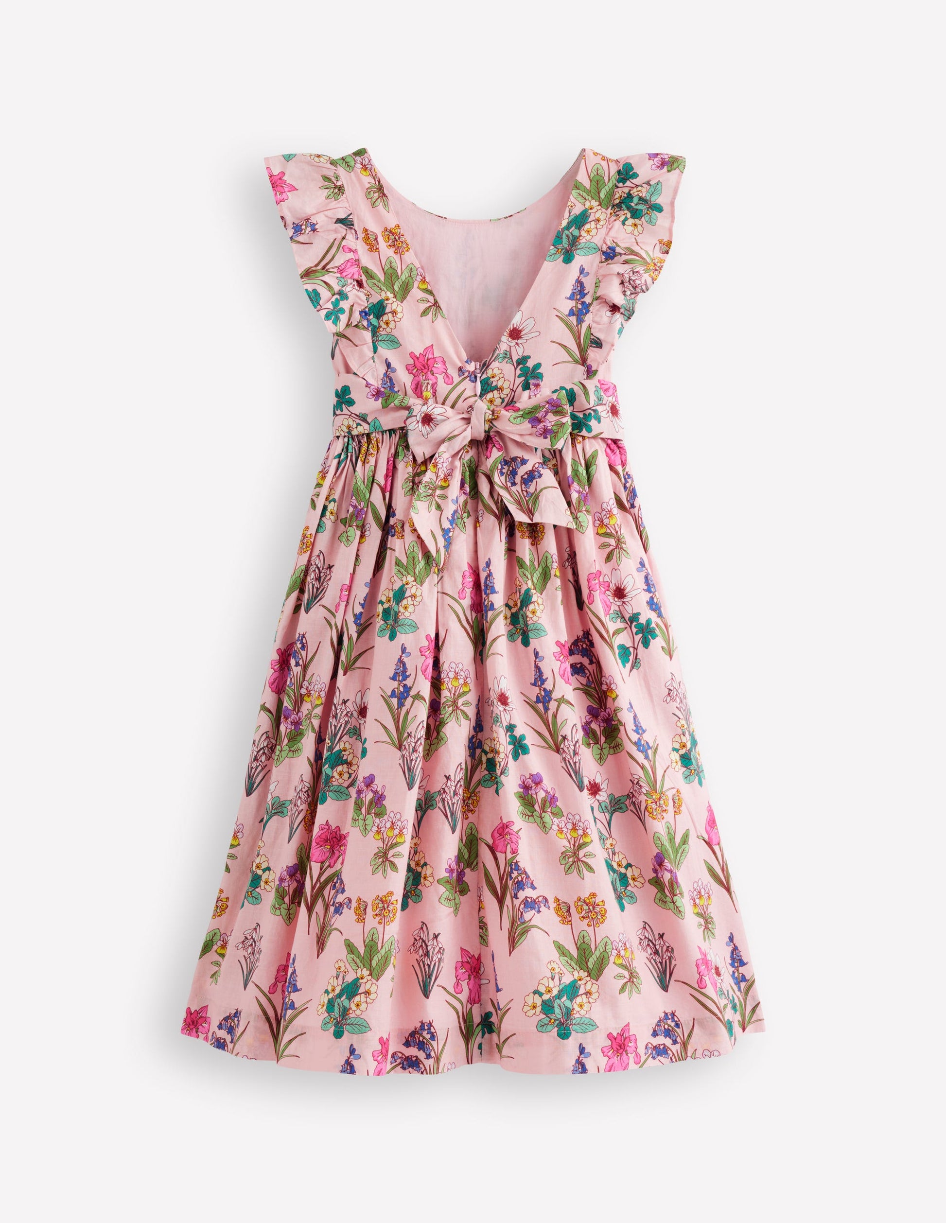 Bow Back Midi Dress-Pink Floral-2