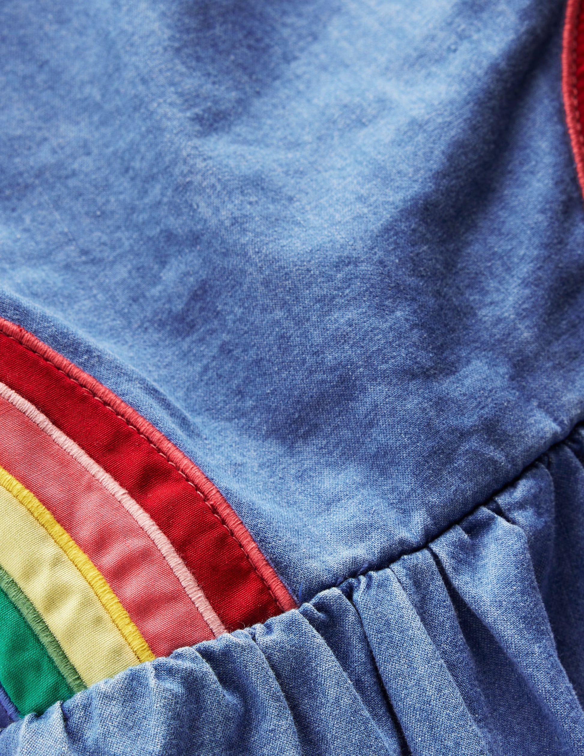 Boden Girls Rainbow Cross Back Dress in Blue