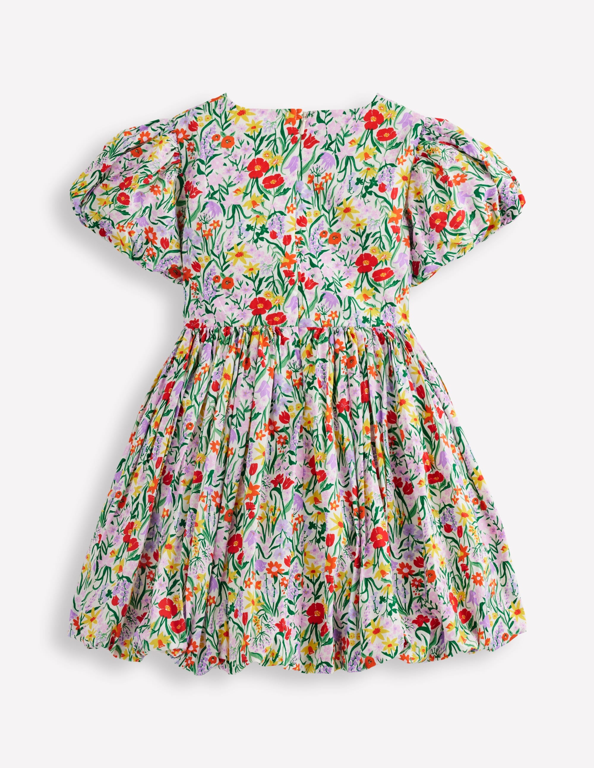 Bubble Hem Dress-Honeysuckle Flower Vine - Image 3