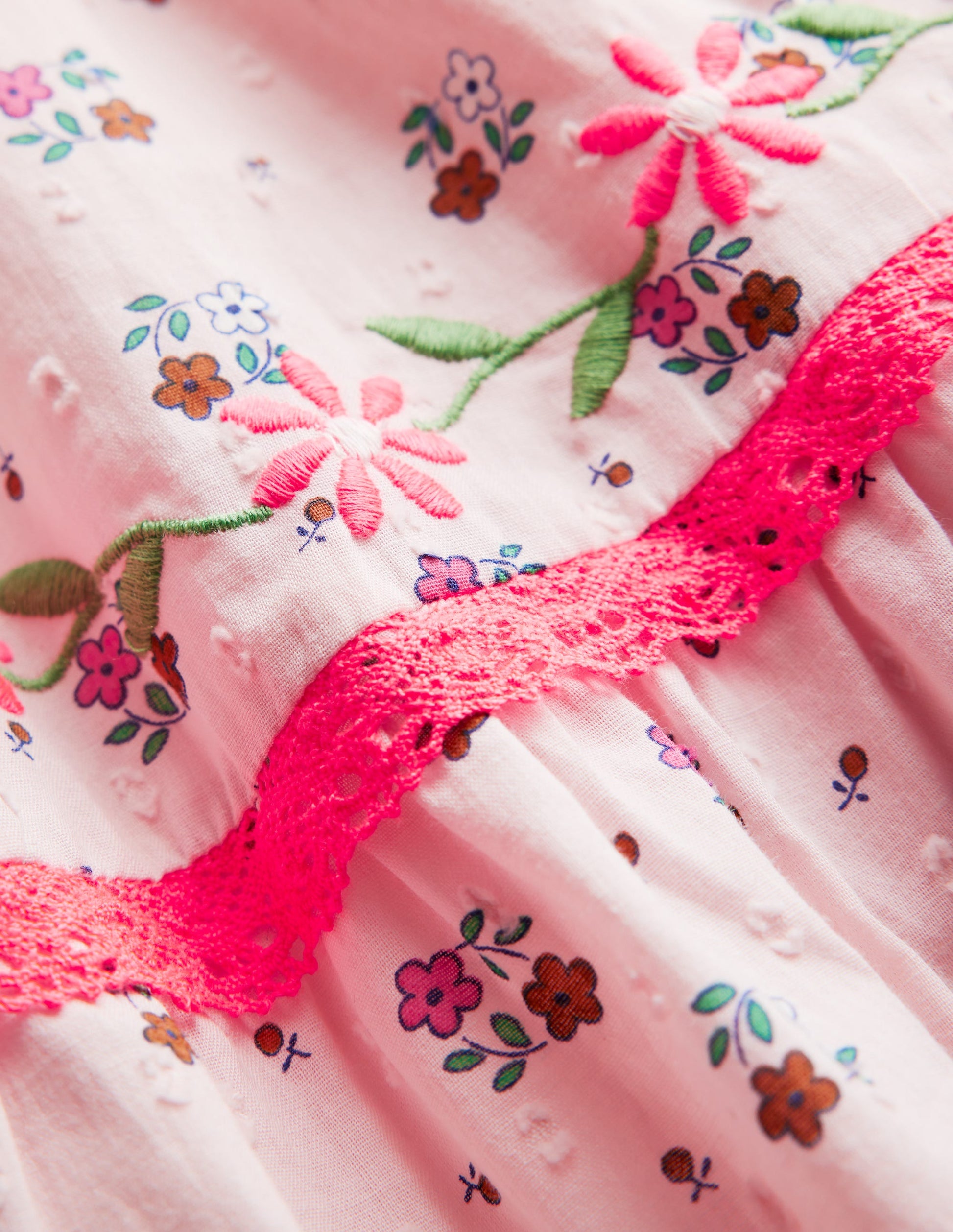 Shirred Bodice Midi Dress-Chalk Pink Daisy Chain-7