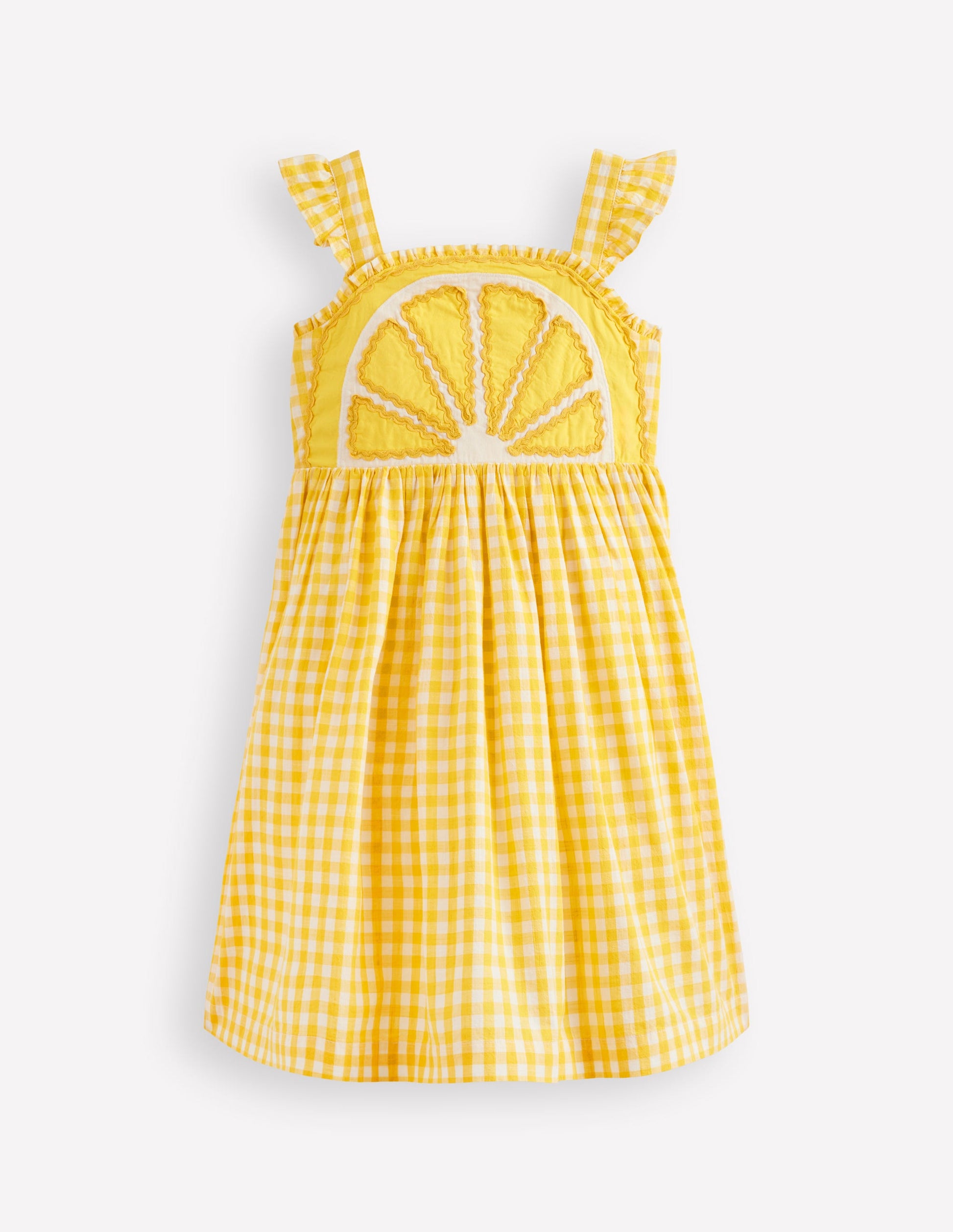 Novelty Strappy Dress-Lemon Gingham-2