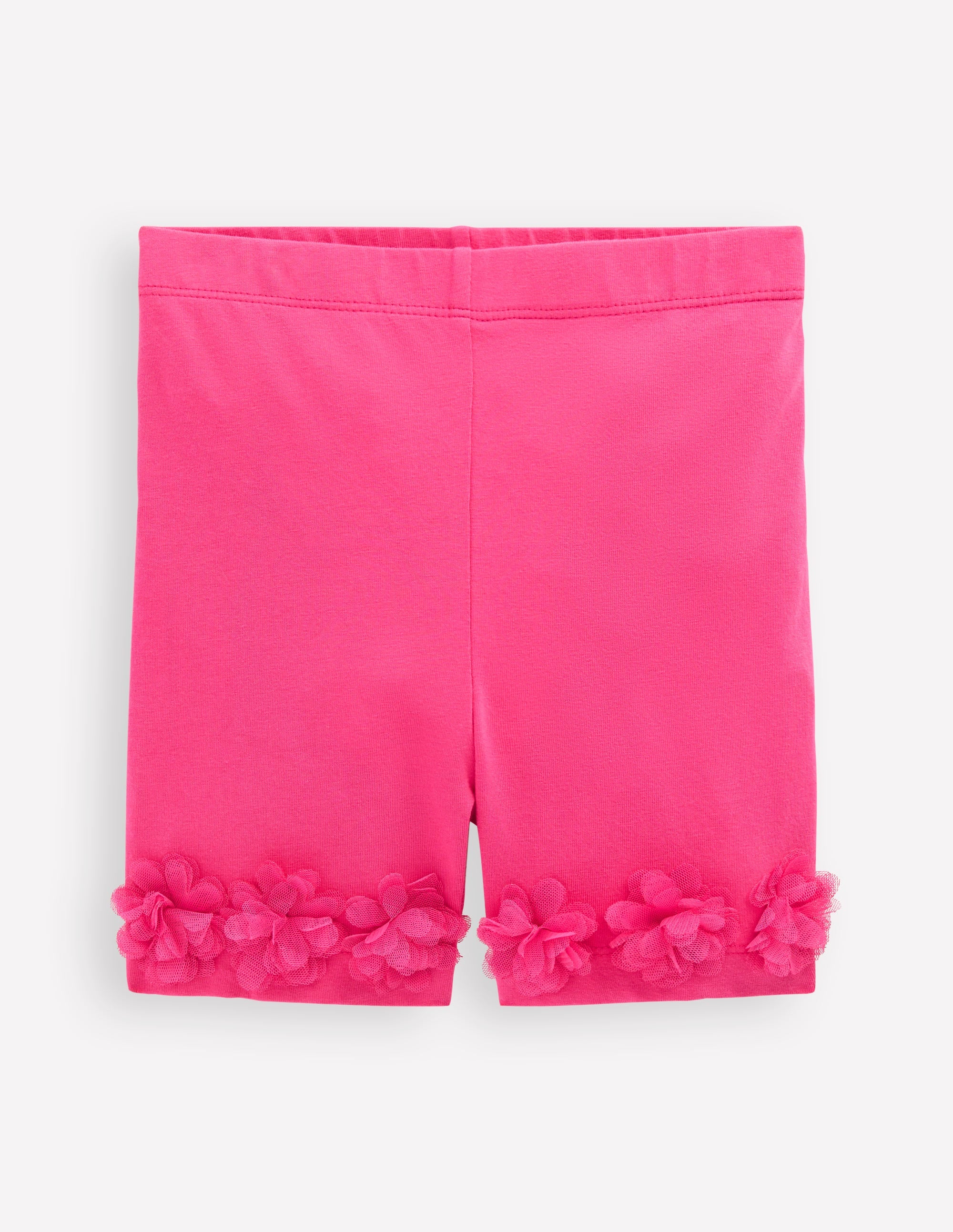 Tulle Hem Shorts-Flamingo Pink - Image 1