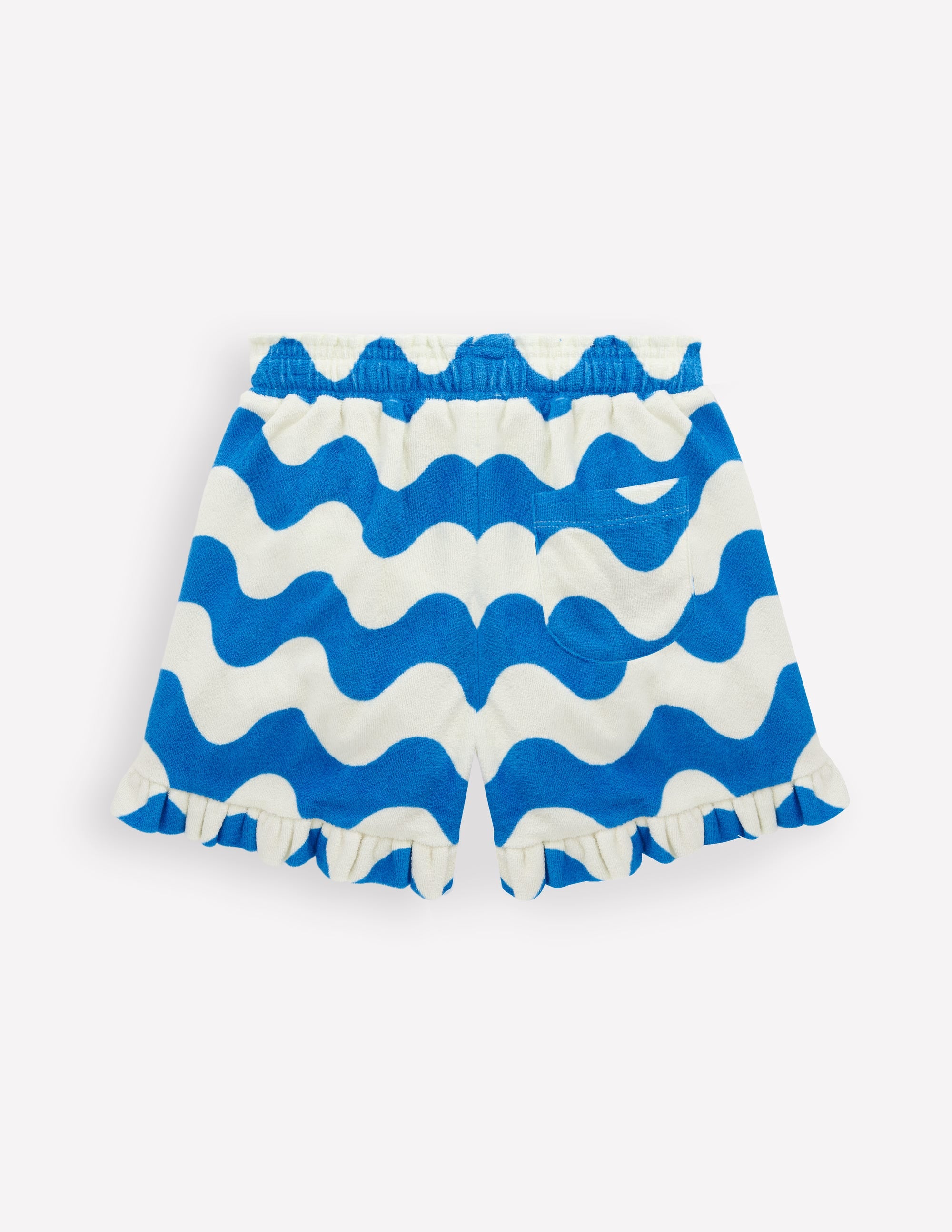 Towelling Ruffle Shorts-Blue Wave - Image 2