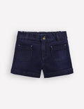 Patch Pocket Shorts-Dark Wash Denim