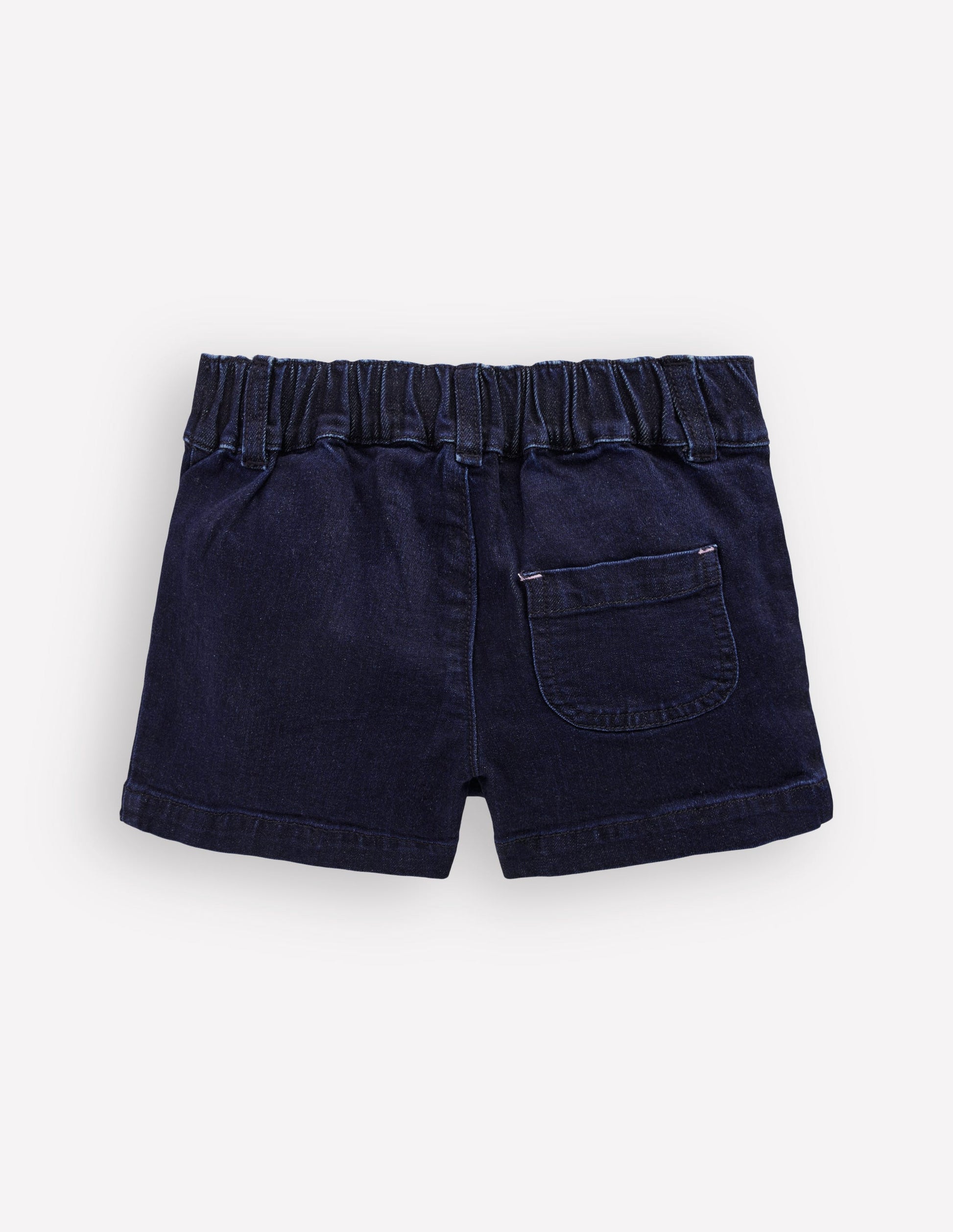 Patch Pocket Shorts-Dark Wash Denim-2