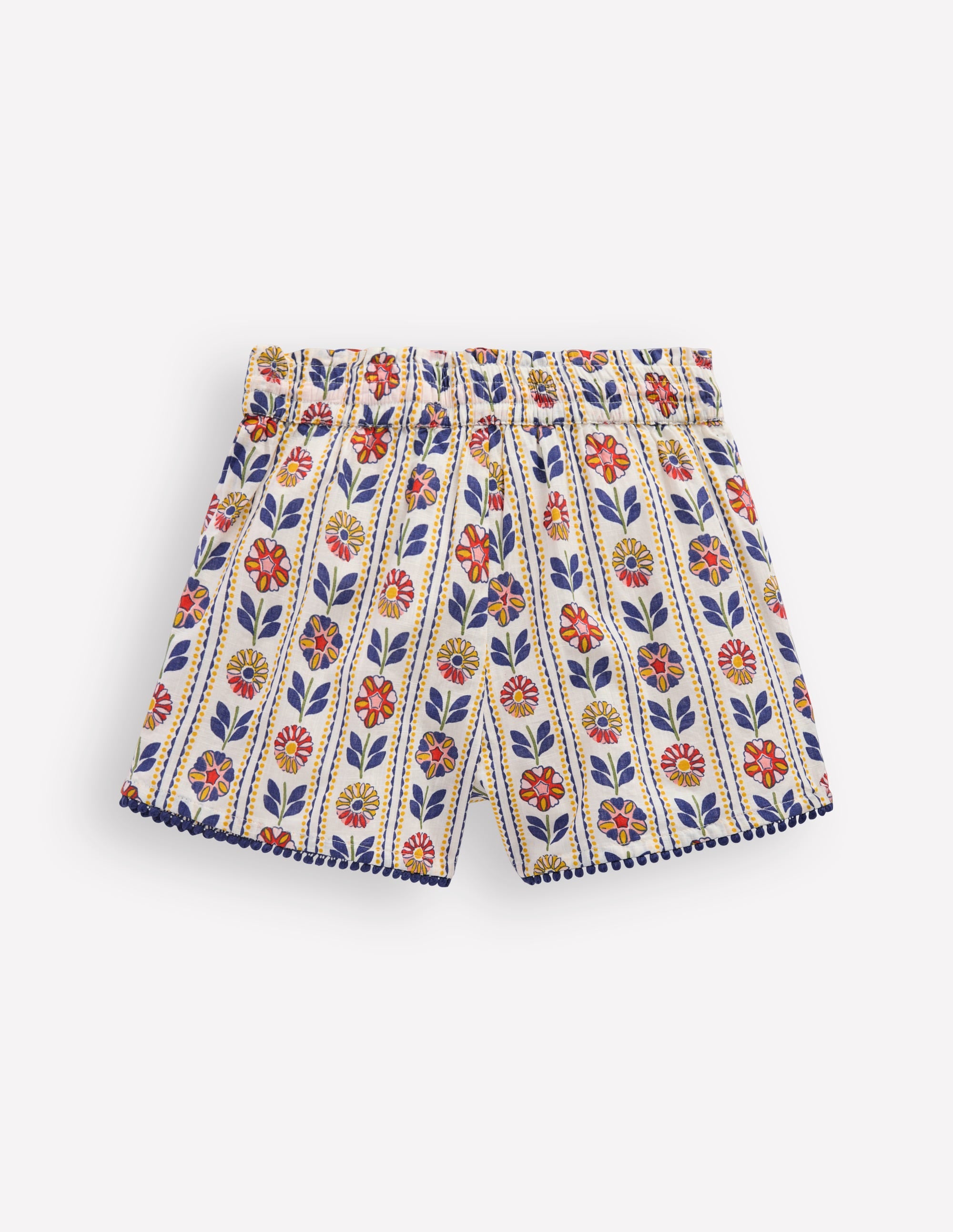 Pull-on Vacation Shorts-Ivory Floral Stripe - Image 2