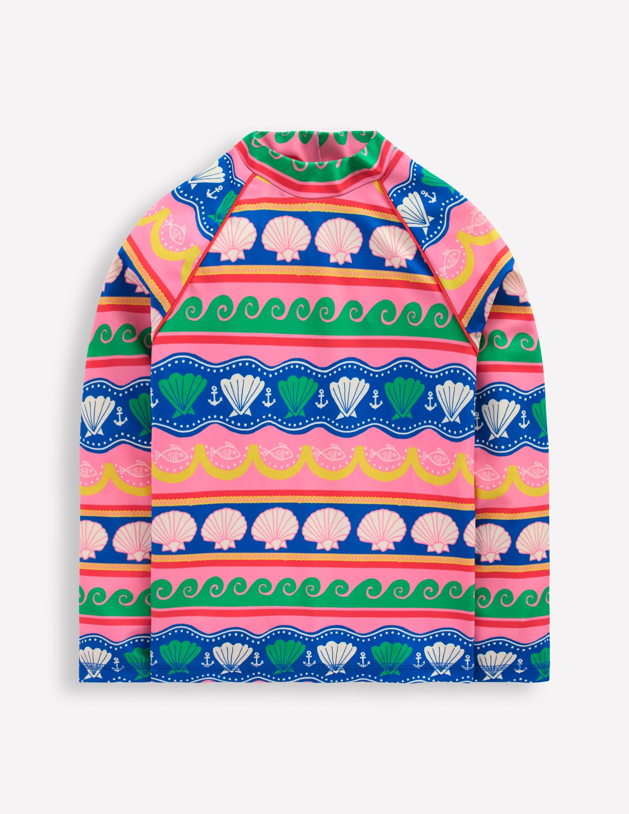 Sunsafe Patterned Rash Vest-Multi Sea Shell Stripe | Boden USA