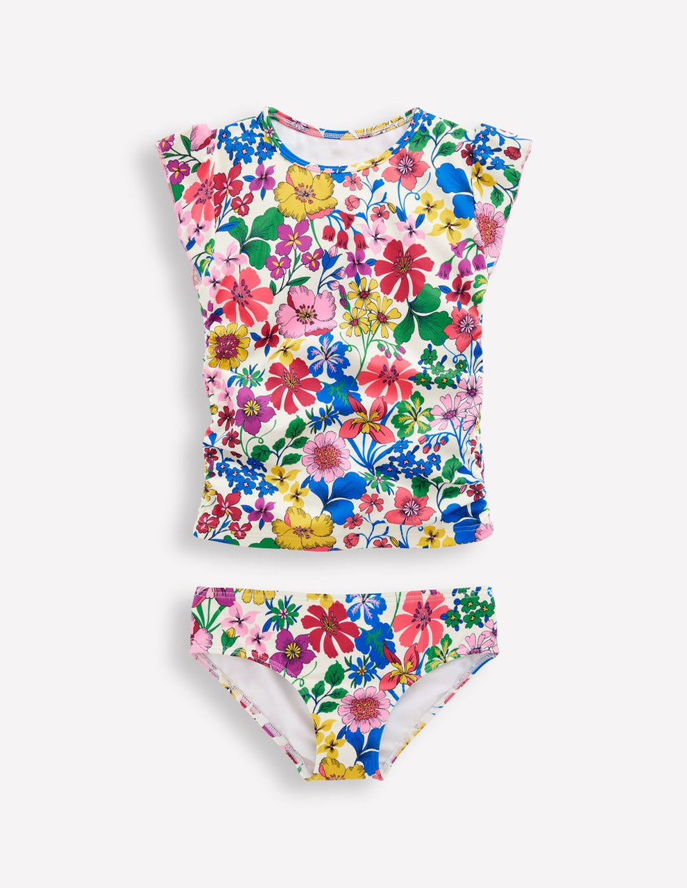 Ruched Tankini Set - Multi Rainbow Floral | Boden USA