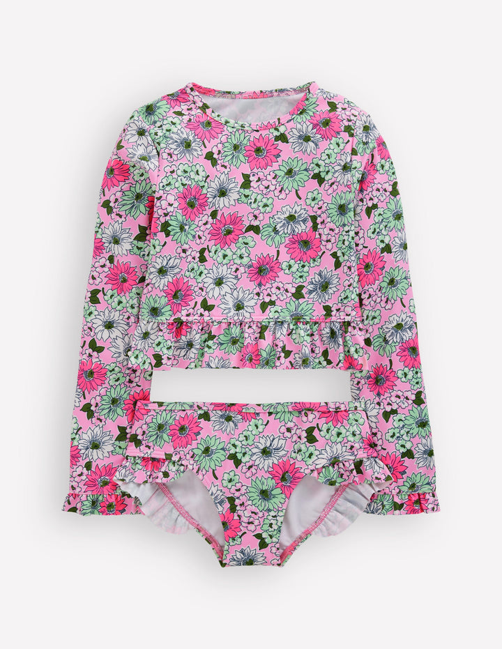 Hem Frill Rash Vest Set-Lilac Chiffon Cornflower