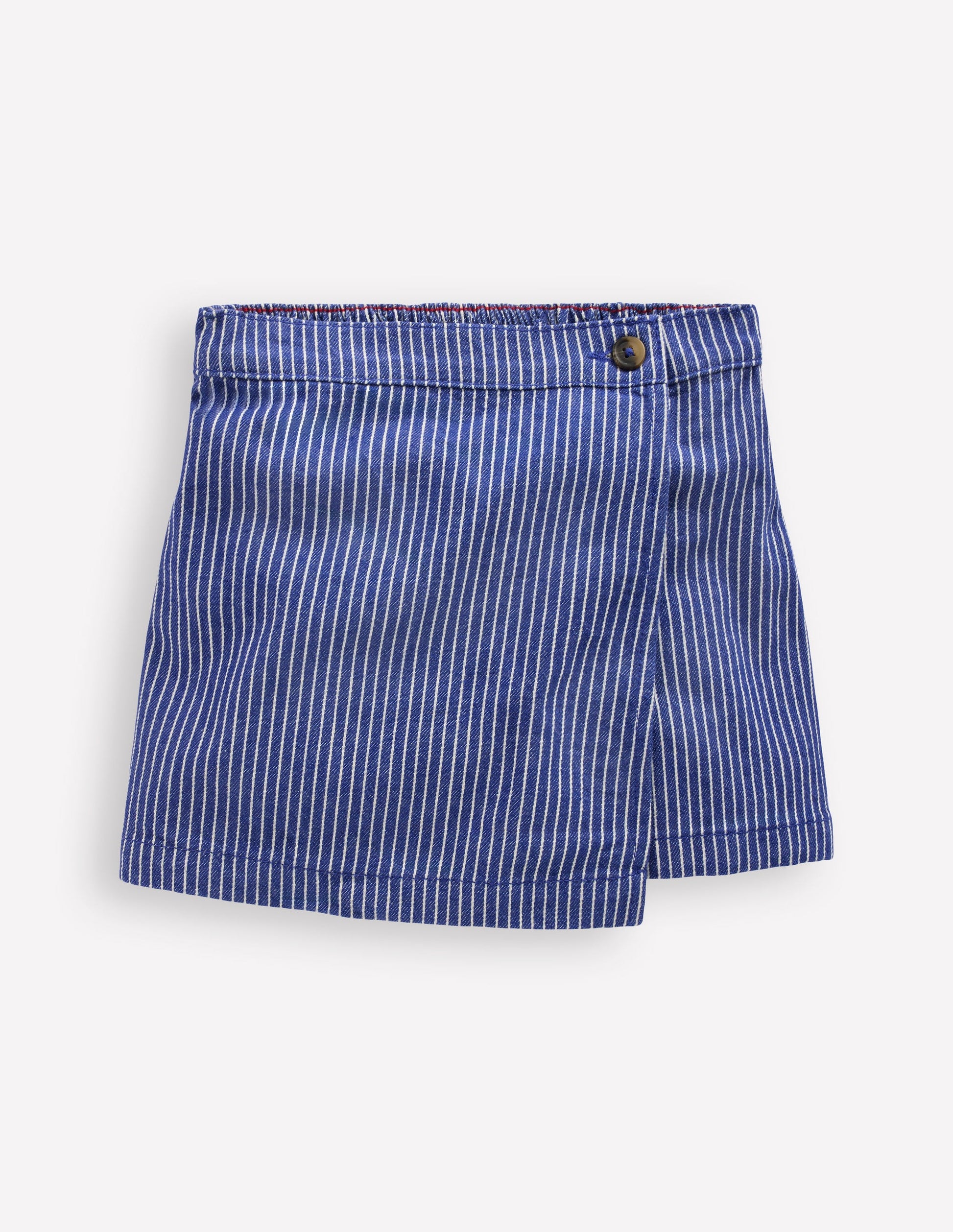 Wrap Woven Skort-Sapphire Blue/ Ivory Stripe-2