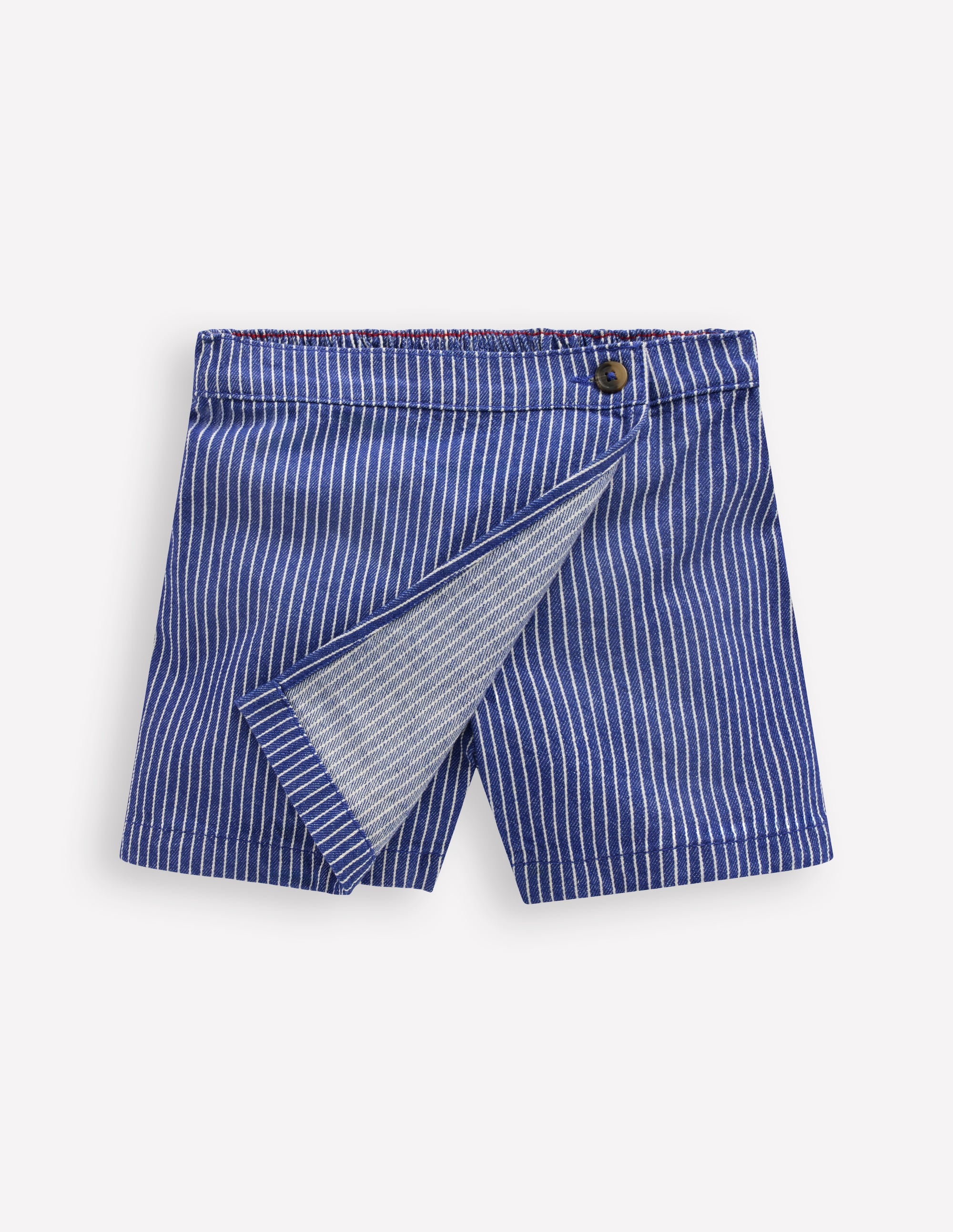 Wrap Woven Skort-Sapphire Blue/ Ivory Stripe - Image 5
