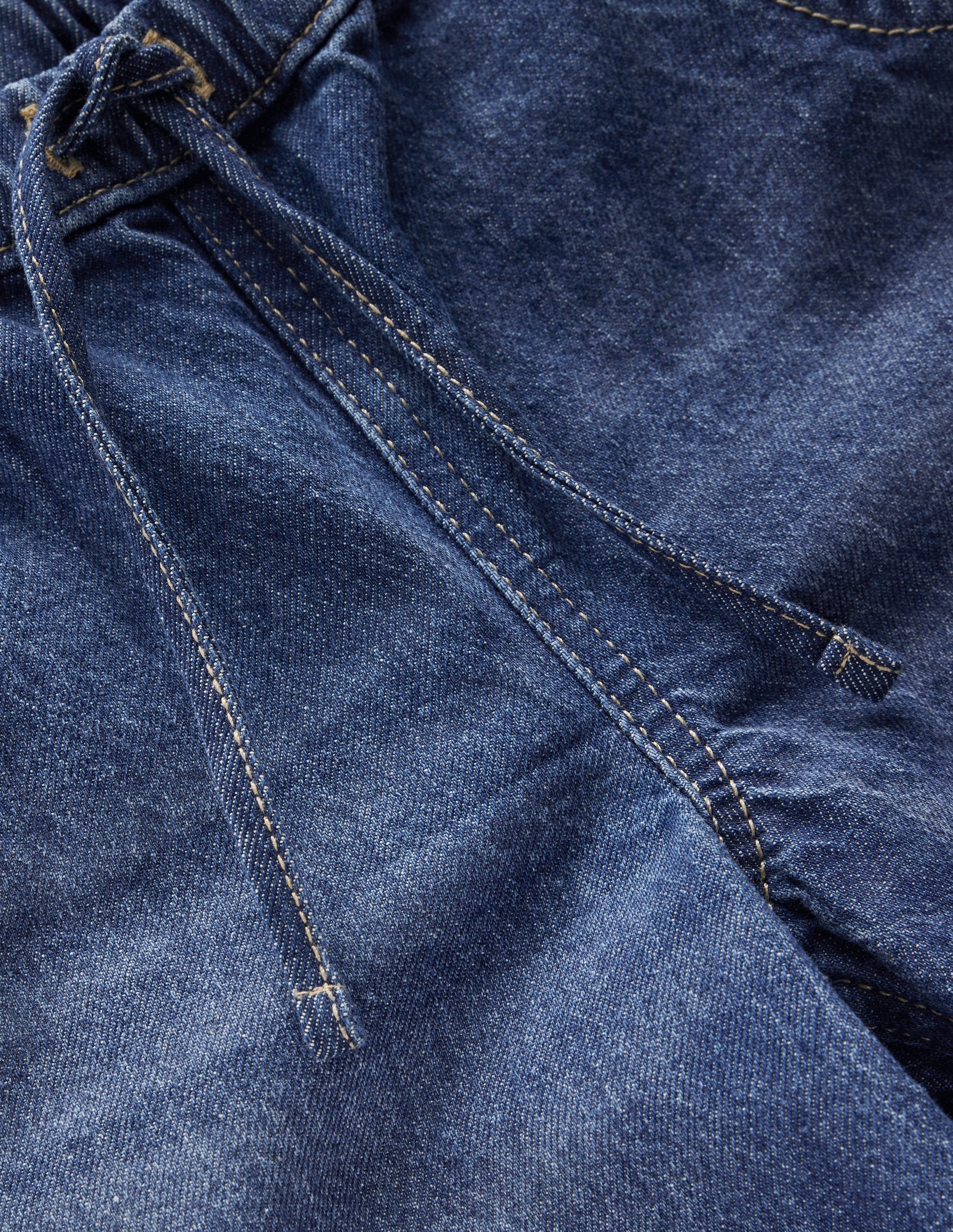 Draw Cord Jean-Mid Vintage Denim-3