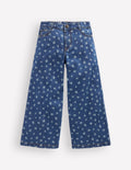 Wide Leg Jeans-Denim Floral