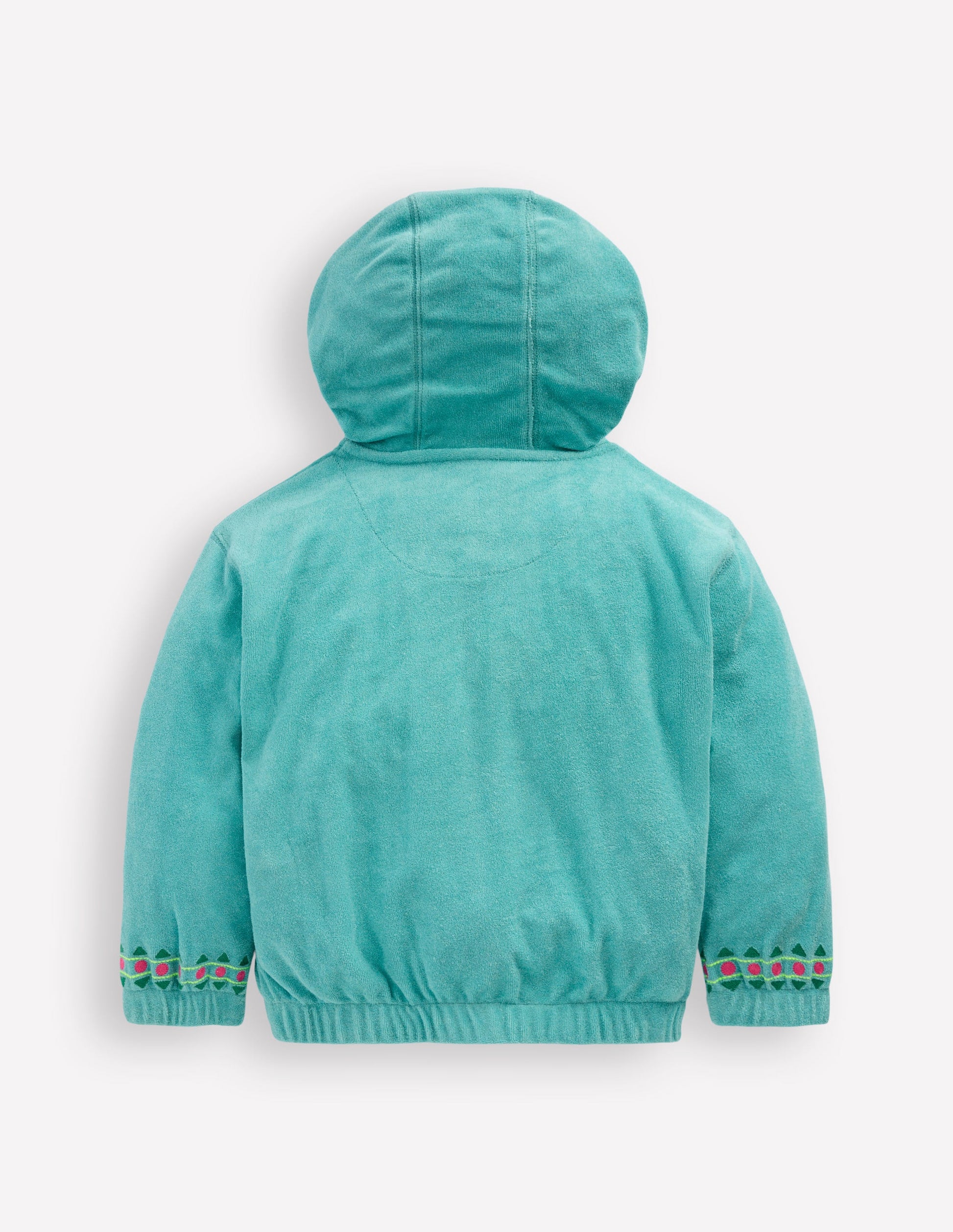 Relaxed Towelling Hoodie-Blue Embroidery-2