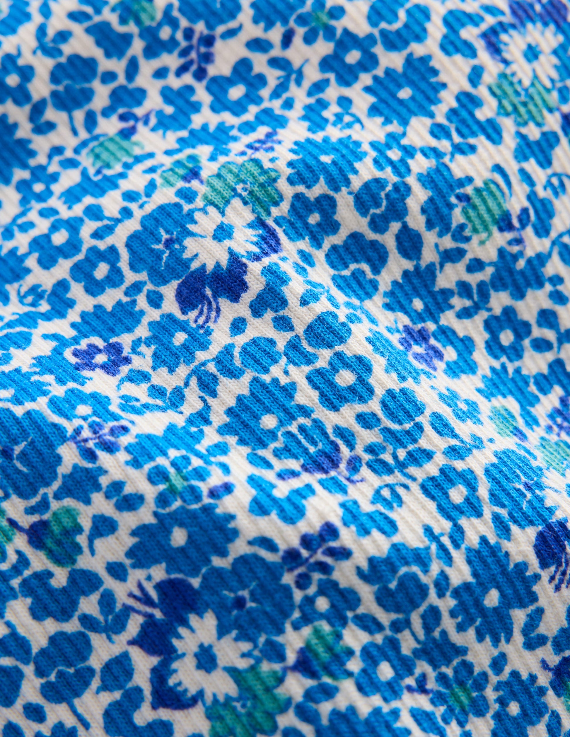 Short Sleeve Ribbed T-shirt-Cabana Blue Ditsy Floral-3