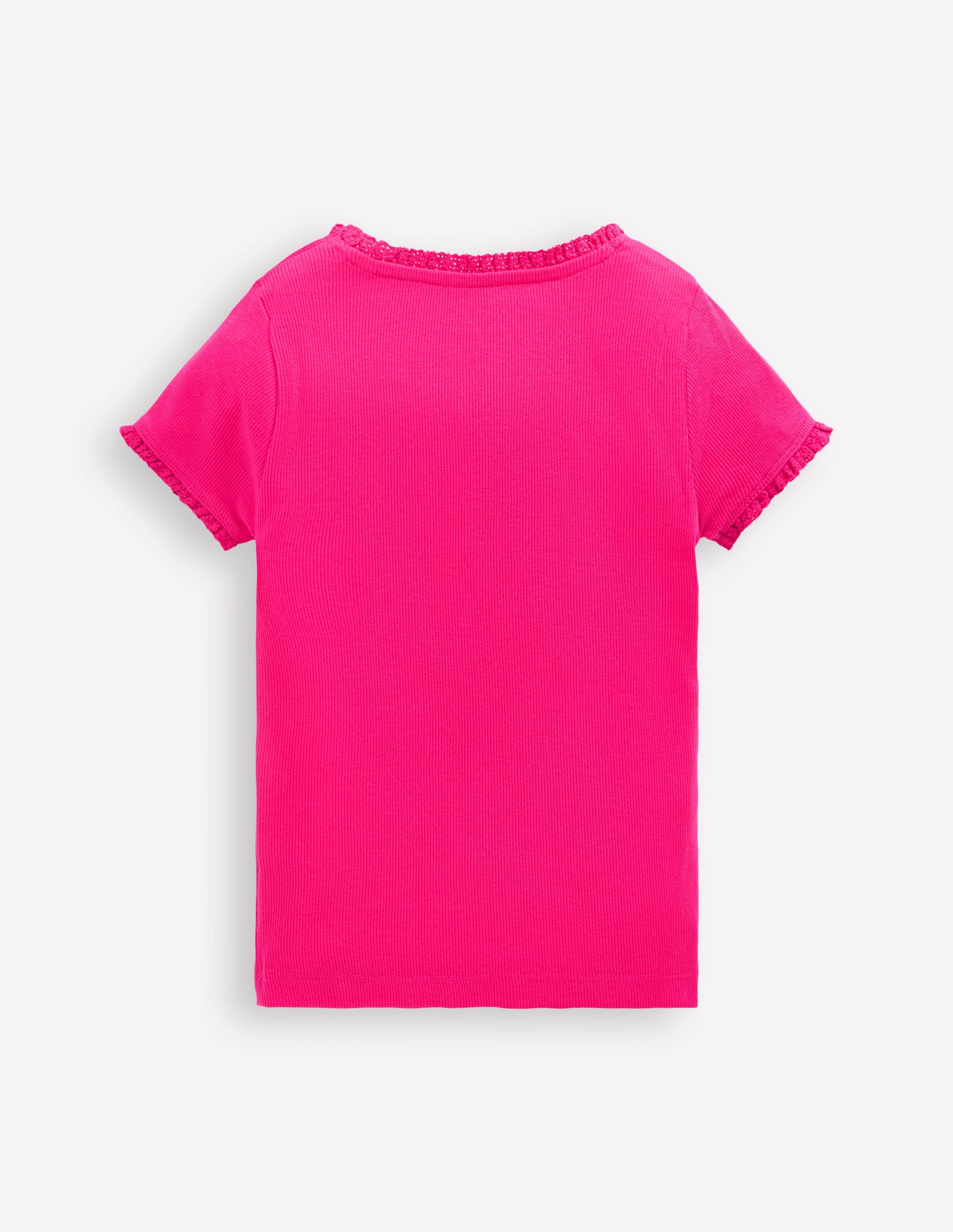 Short Sleeve Ribbed T-shirt-Pink Peony-2