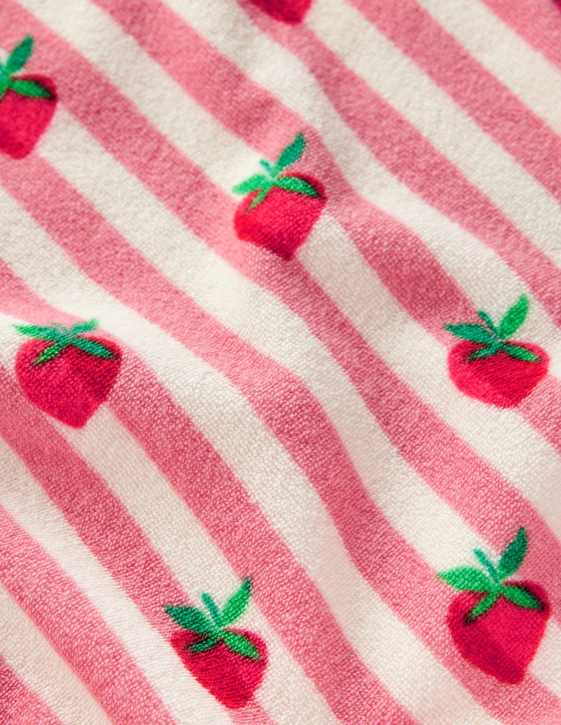 Dropped Shoulder Towelling Top-Blush Strawberry Stripe-3