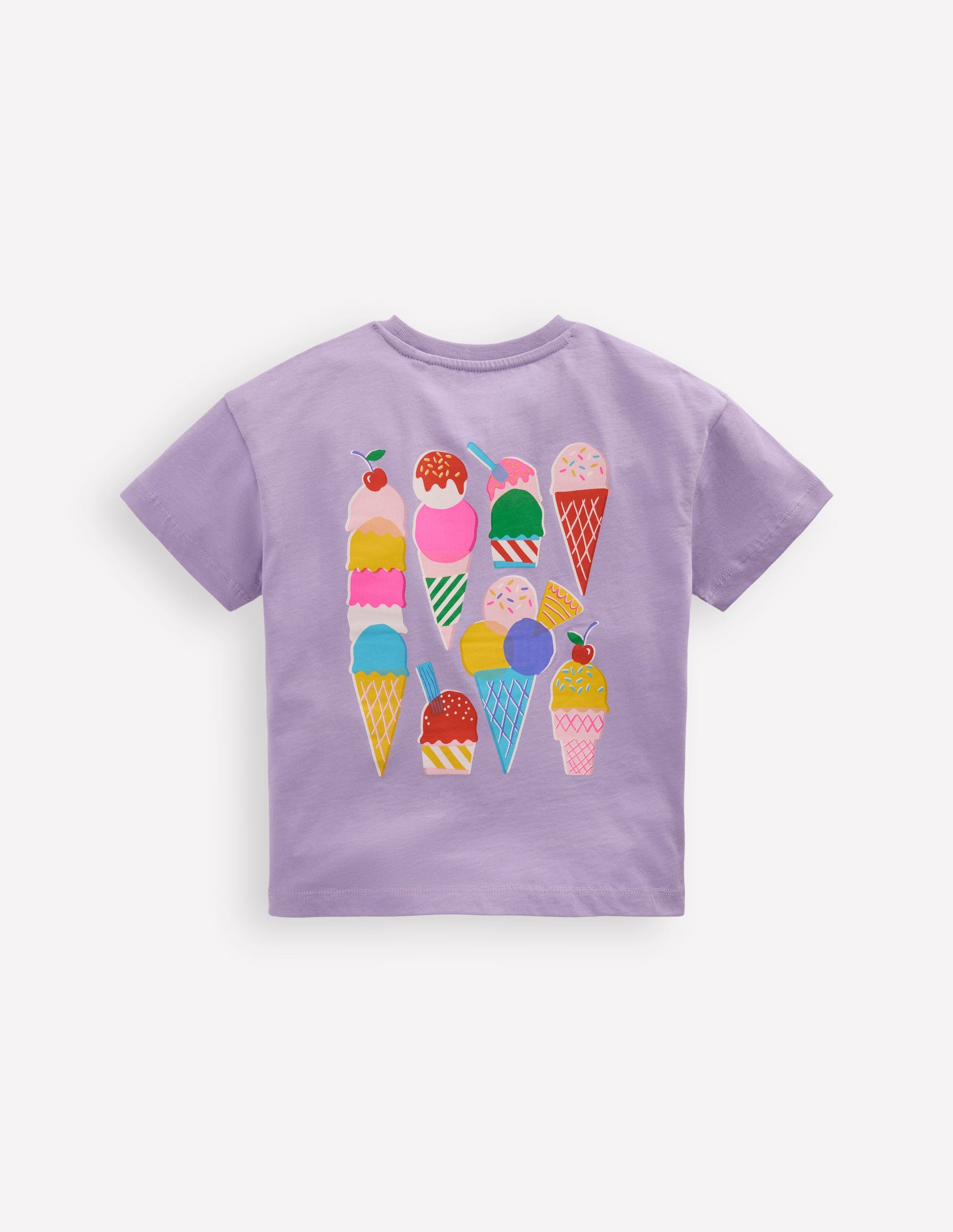 Short Sleeve Printed T-Shirt-Purple Ice Creams-4