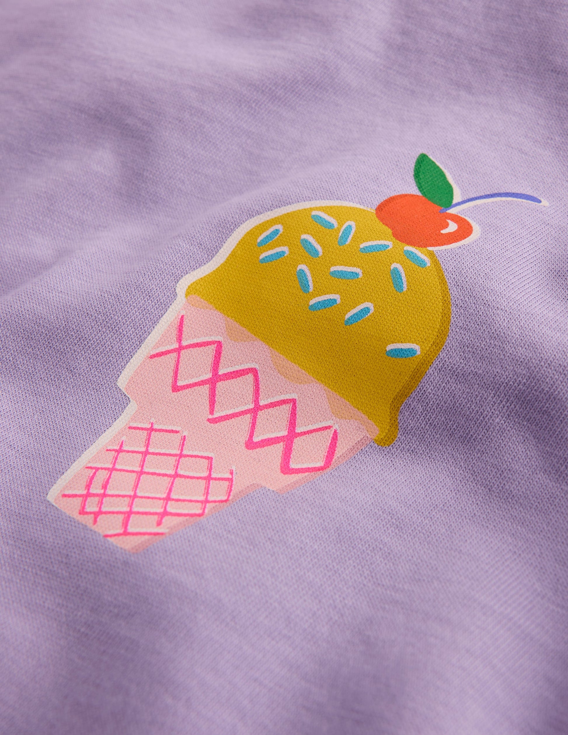 Short Sleeve Printed T-Shirt-Purple Ice Creams-5