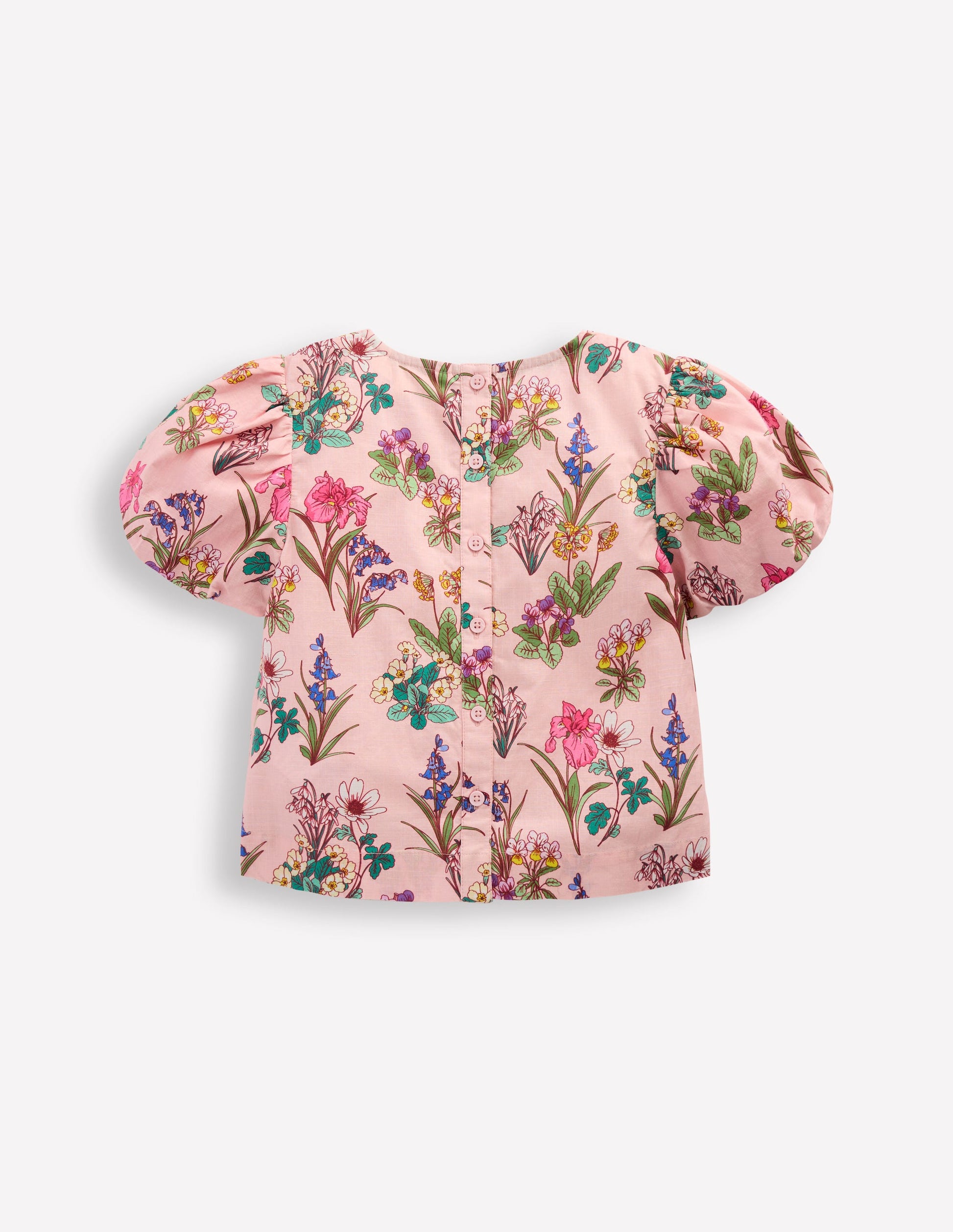 Puff Sleeve Woven Top-Pink Floral-2