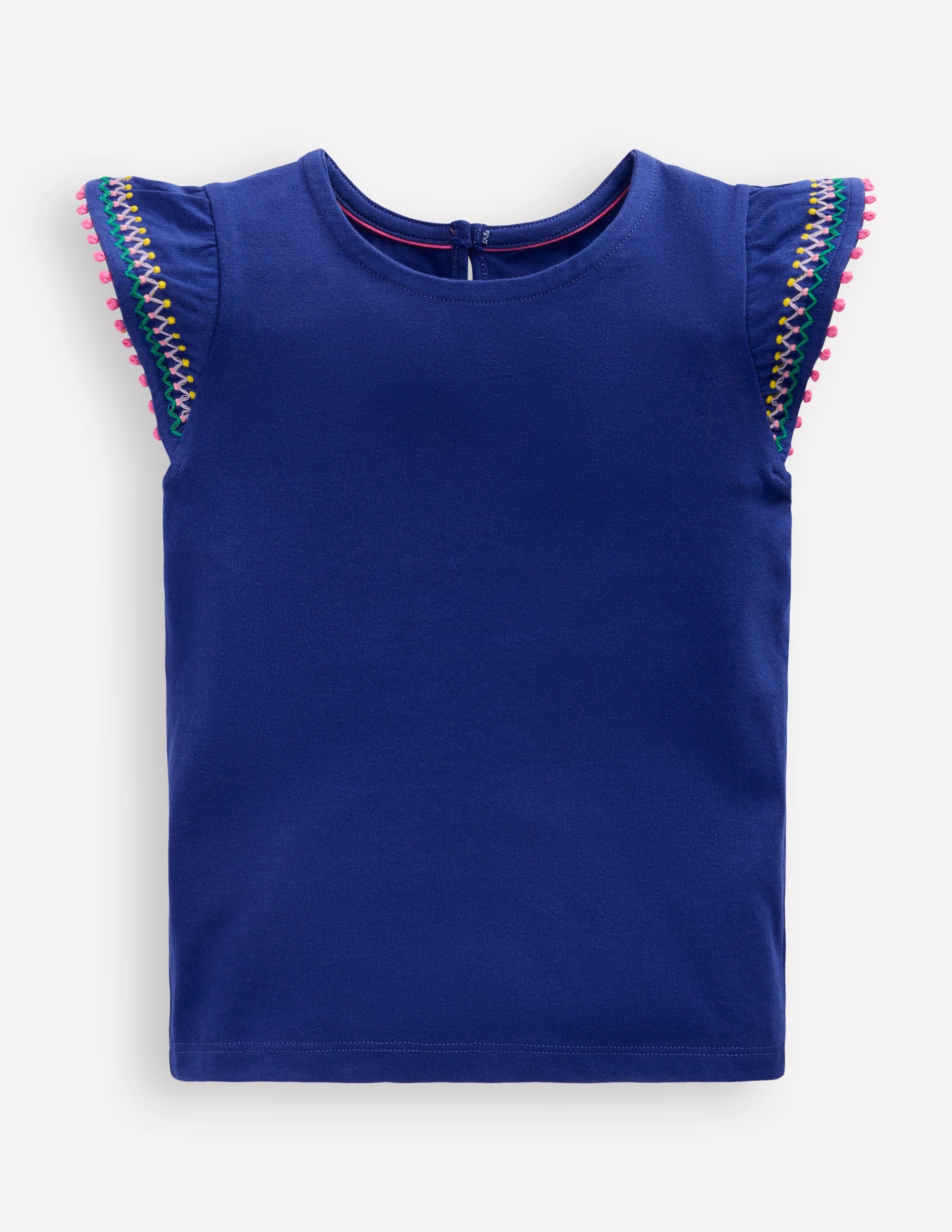 Flutter Sleeve Trim Top-Starboard Blue - Image 1